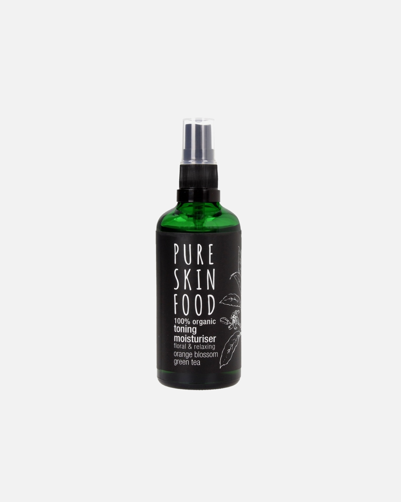 Gesichtswasser für Unisex Pure Skin Food Bio Toning Moisturiser Orange Blossom - Green Tea 100 ml