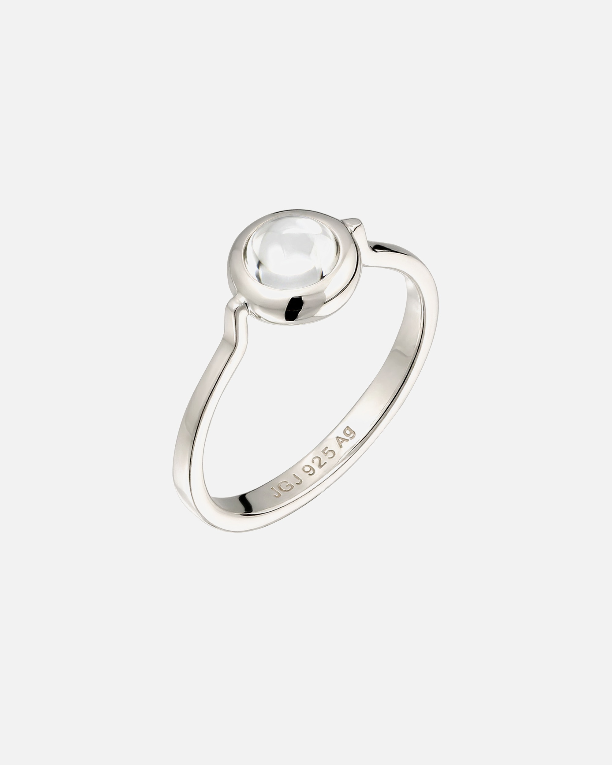 Ring für Weiblich Elli Rock Crystal Kreis Transparent 925 Sterling Silber 52