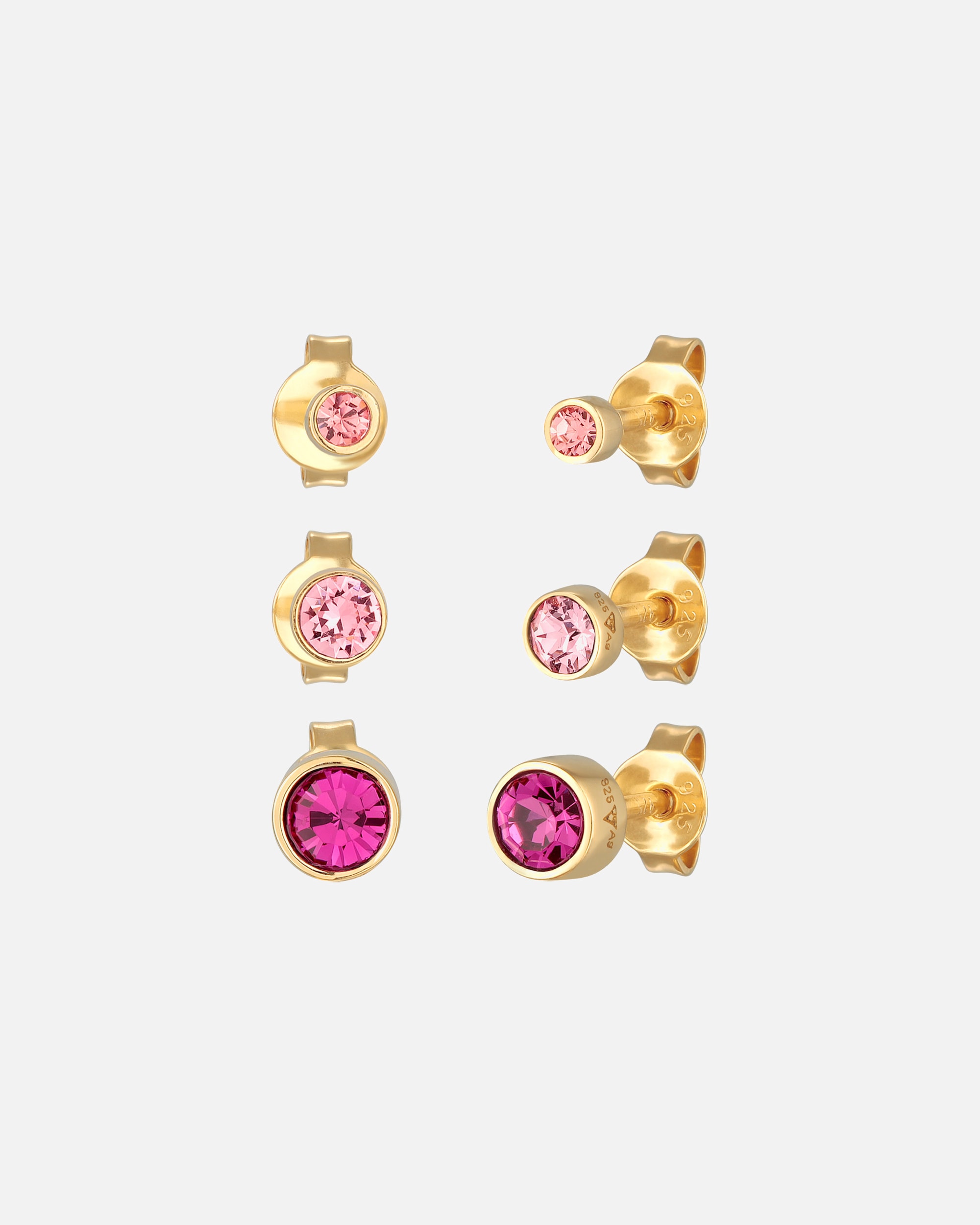 Ohrringe für Weiblich Elli Stecker Set Kristalle Rosa 925 Silber 1 Stück