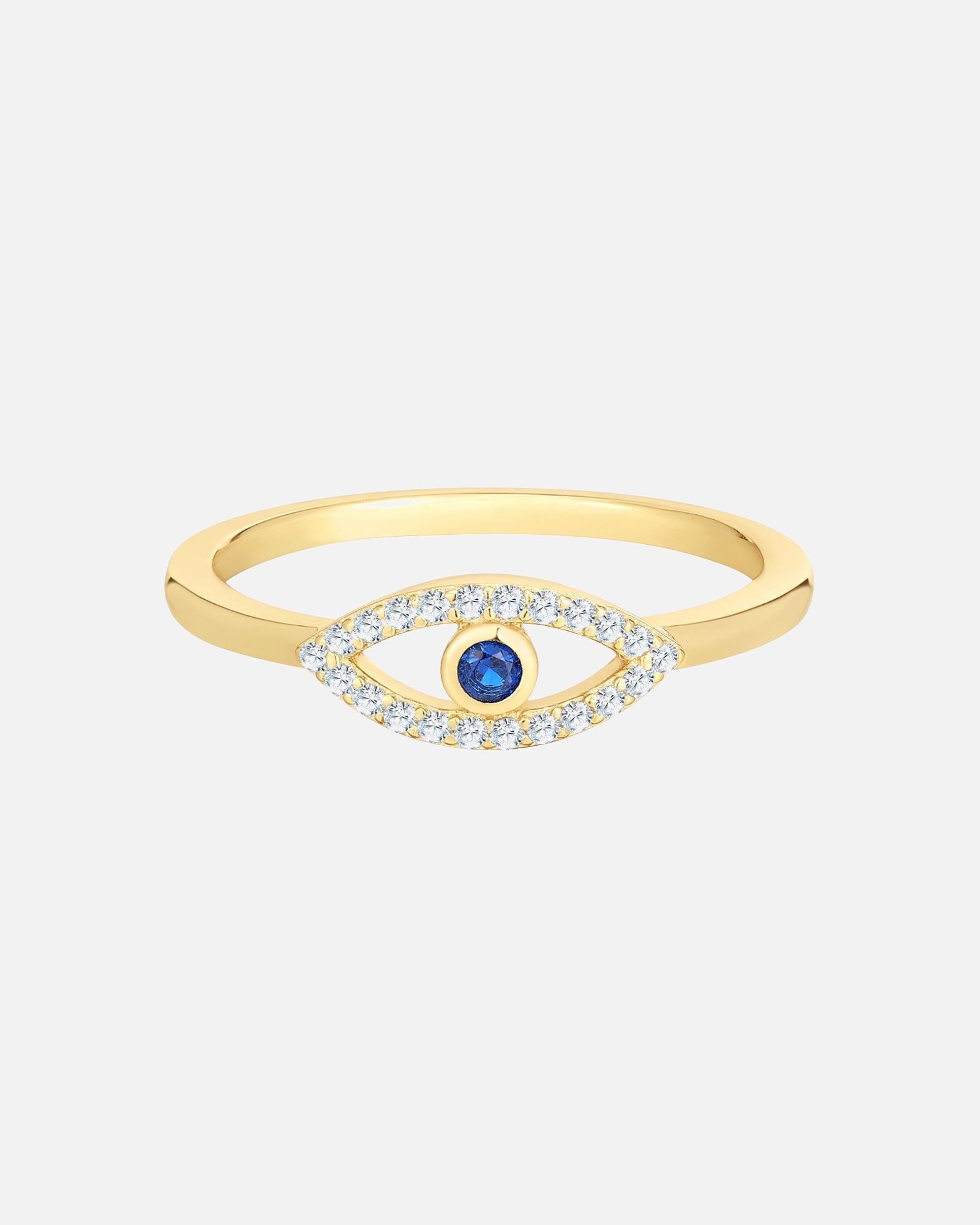 Ring für Weiblich Glanzstücke München Ring Allsehendes Auge aus Sterling Silber in gelbgold mit Zirkonia 48