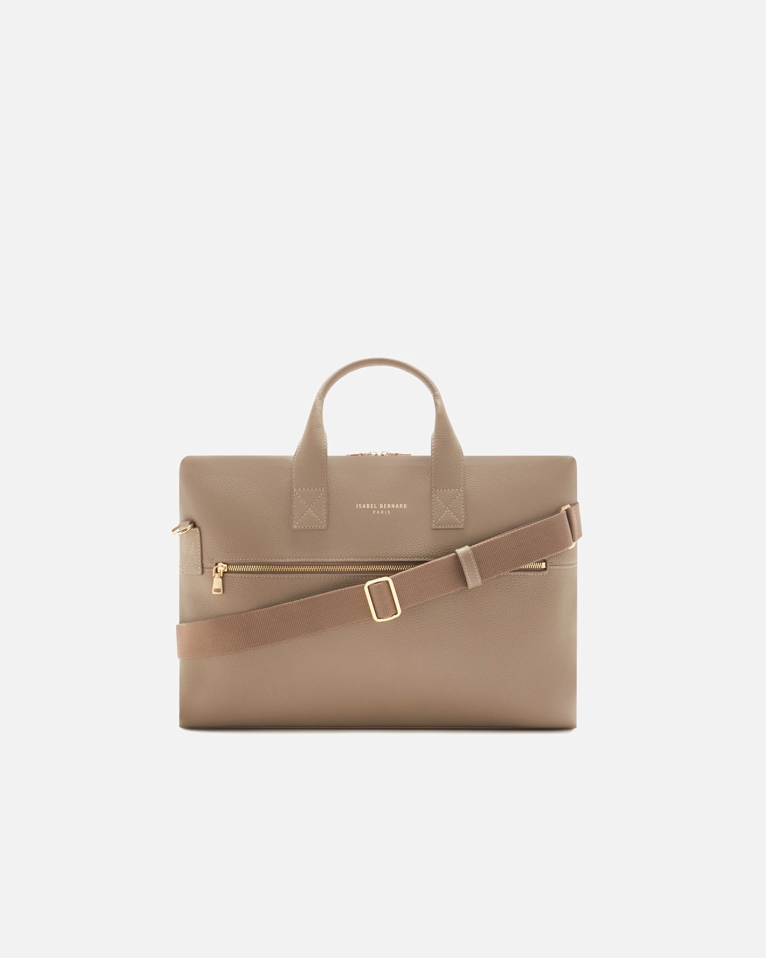 Tasche für Weiblich Isabel Bernard Isabel Bernard Honoré Anique Taupe Kalbsleder Handtasche IB25070 Taupe