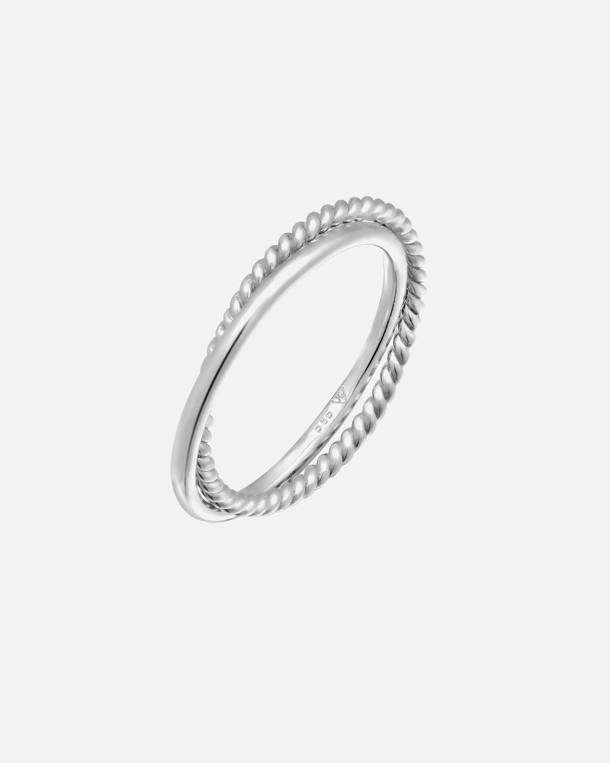 Ring für Weiblich Elli PREMIUM Wickelring Fein Gedreht 585er Weißgold 54