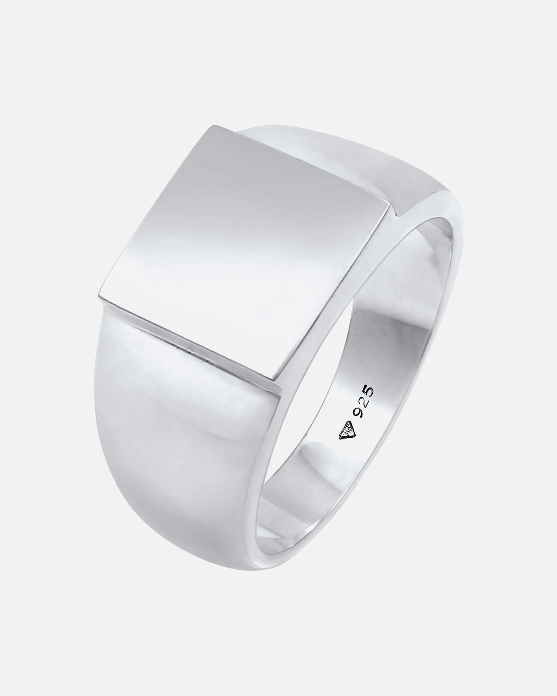Ring für Männlich KUZZOI Siegelring Herren Rechteckig Glanz 925 Silber 54