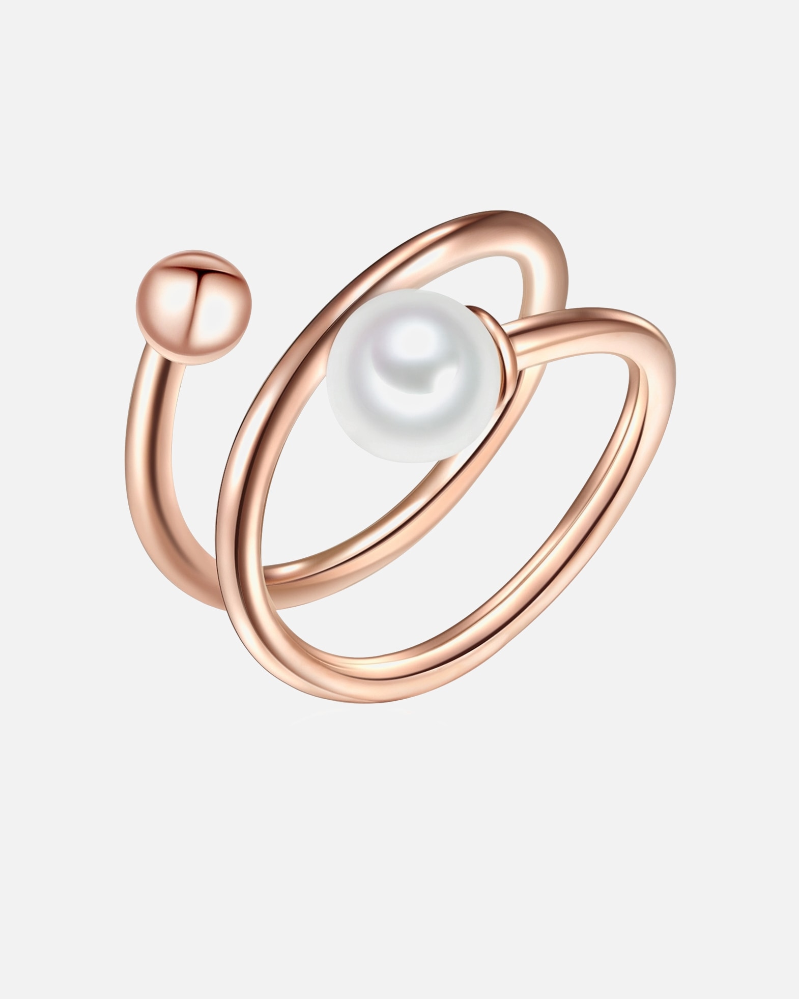 Ring für Weiblich Lulu & Jane Perlen-Ring Sterling Silber Süßwasser-Zuchtperle in Roségold 52