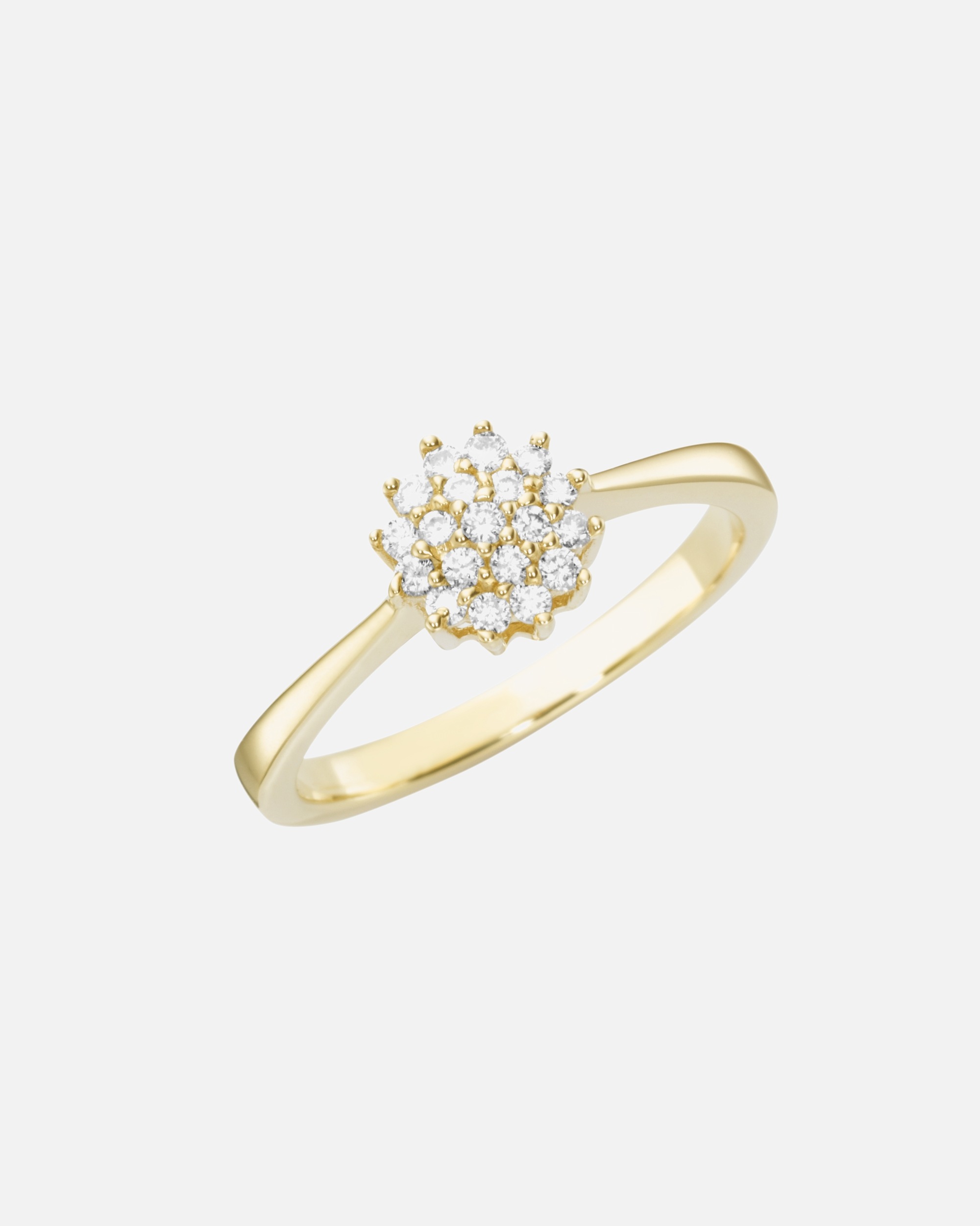 Ring für Unisex Luigi Merano Ring Blüte, mit Lab Grown Diamanten, Brillantschliff, Gold 375 54