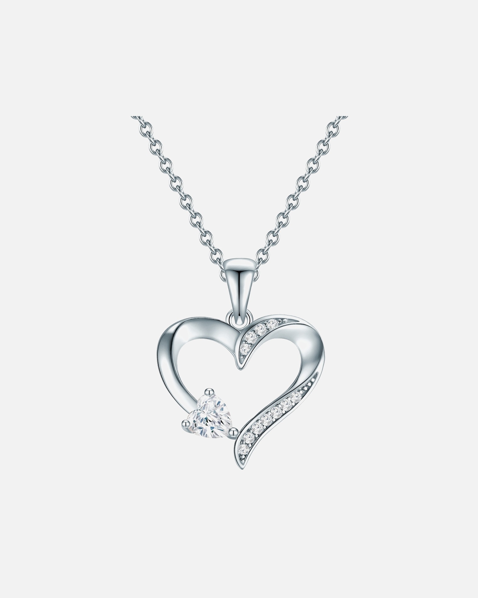 Halskette für Weiblich Rafaela Donata Halskette Herz Sterling Silber Zirkonia in Silber 1 Stück