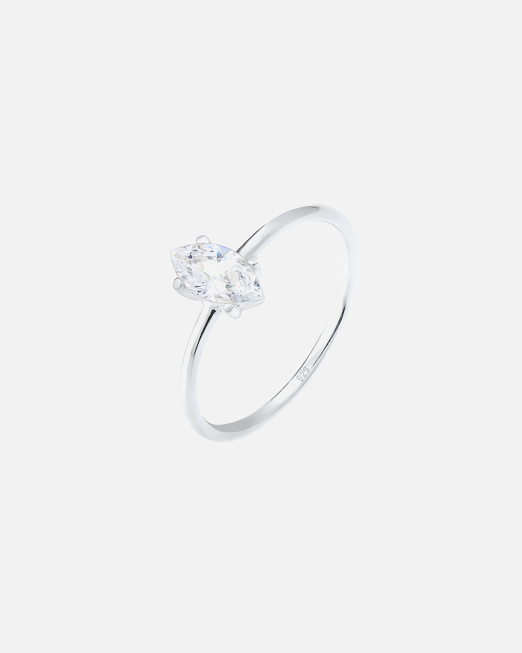 Ring für Weiblich Elli Verlobung Marquise Zirkonia Stein 925 Silber 52