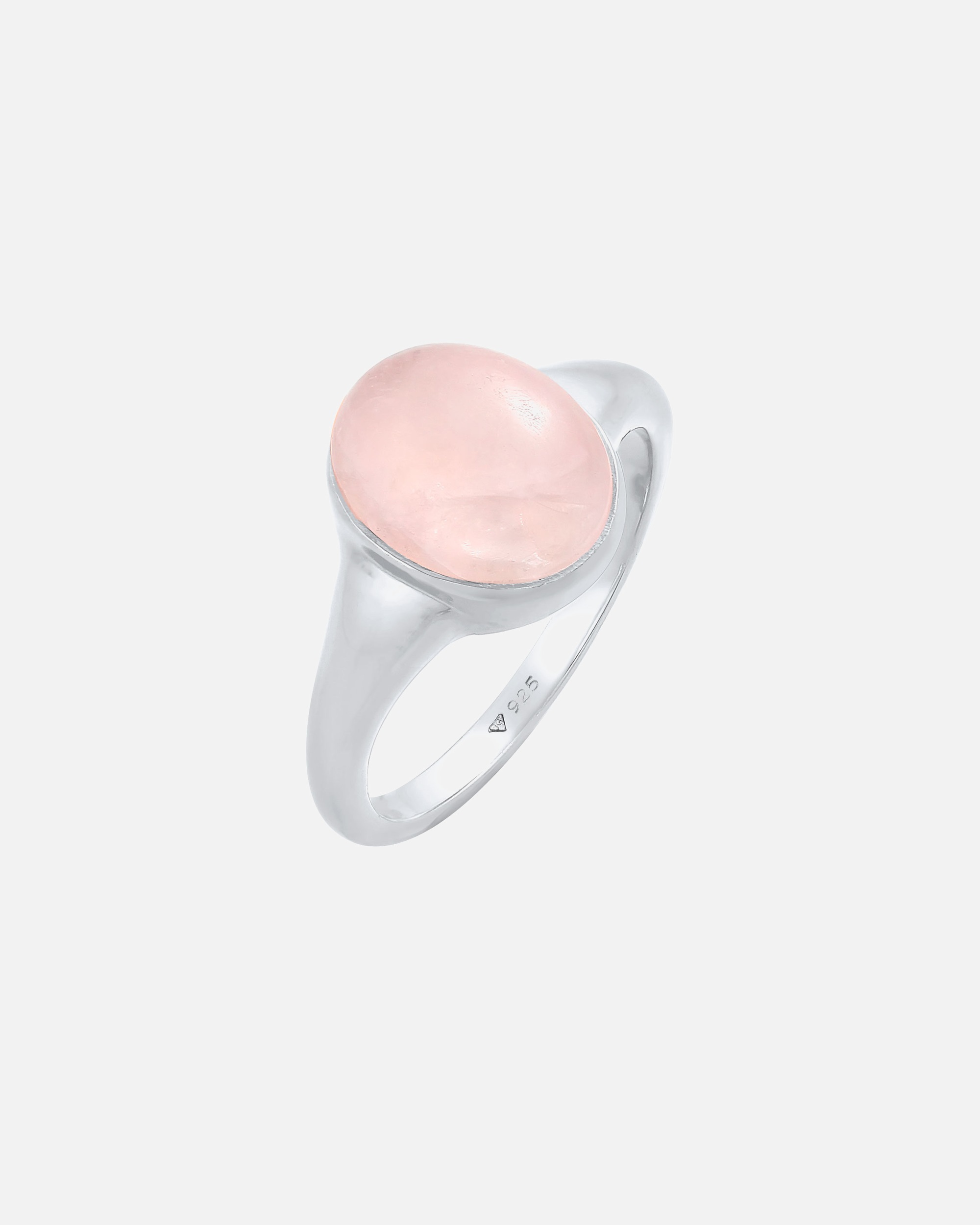 Ring für Weiblich Elli Siegelring Rosa Quarz Edelstein Oval 925 Silber 54