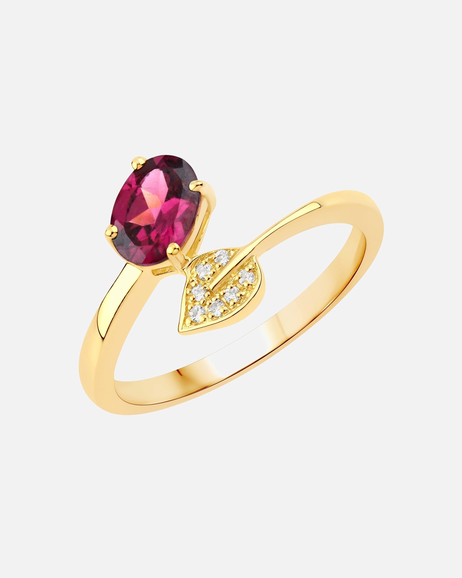 Ring für Weiblich Rafaela Donata Ring Sterling Silber Rhodolith in Gelbgold 54