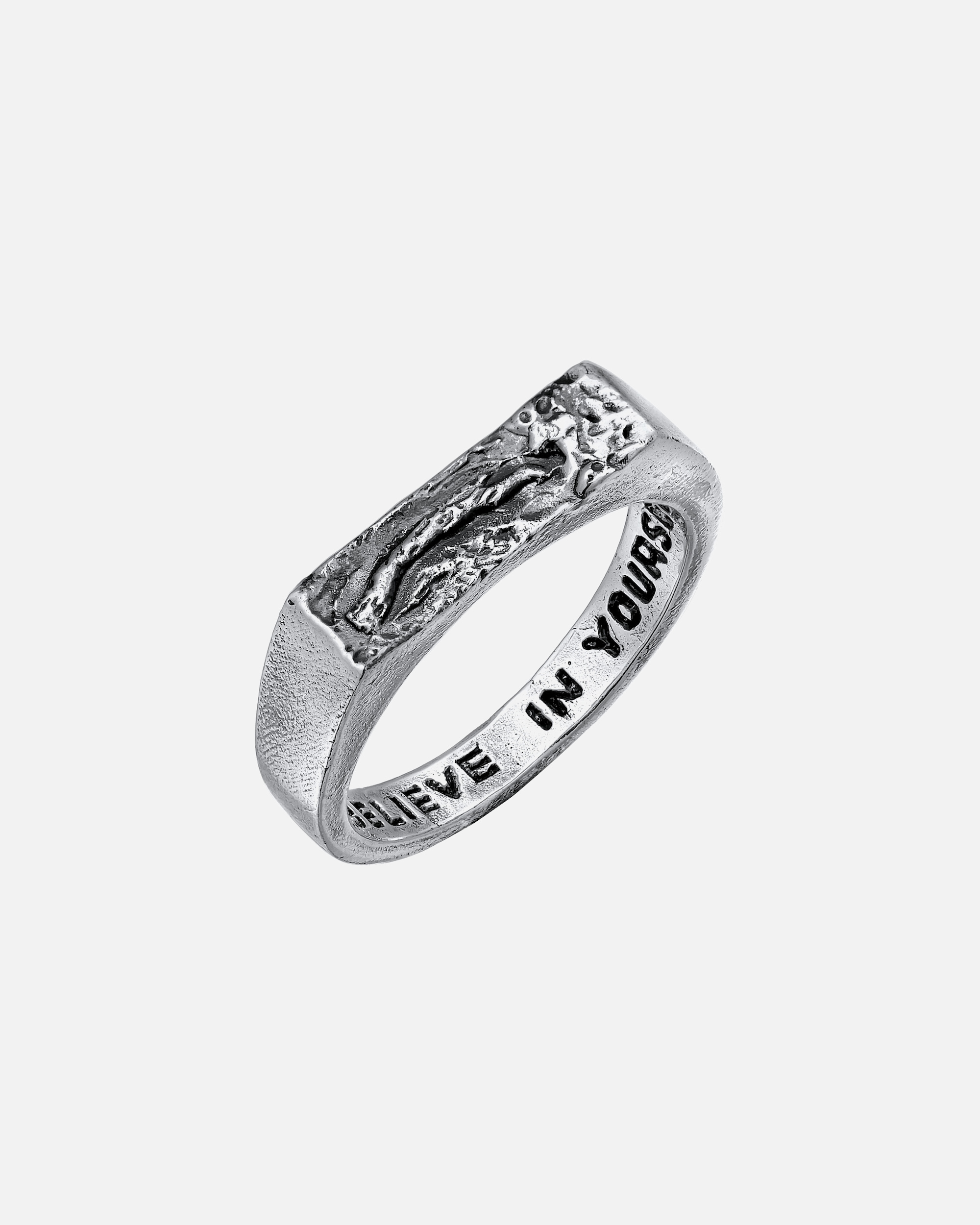 Ring für Männlich Haze & Glory Default Brand Line Rauher Barren Siegelring 925 Silber 62