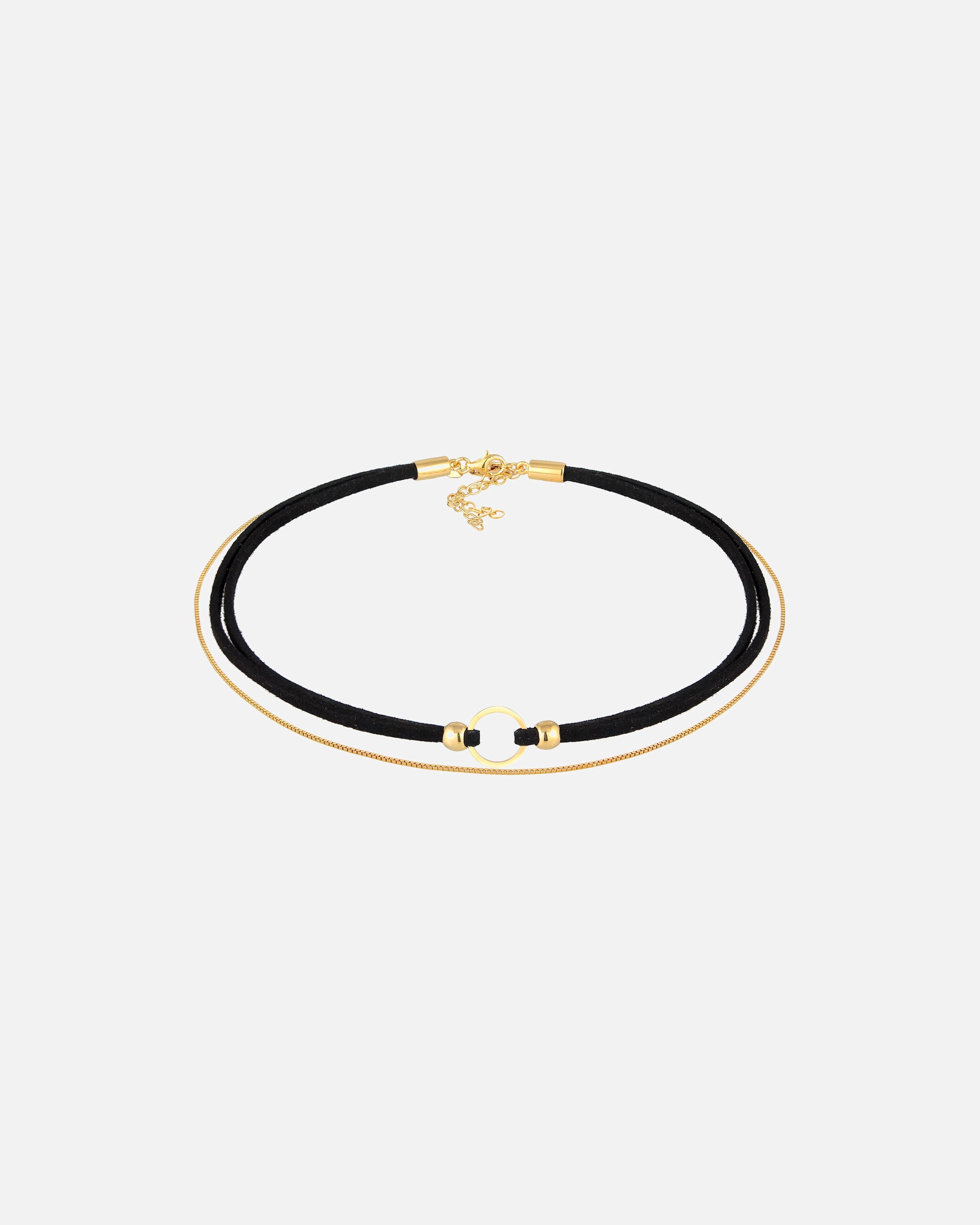 Halskette für Weiblich Elli Choker Kreis Leder Venezianer Kette Set 925 Silber 1 Stück