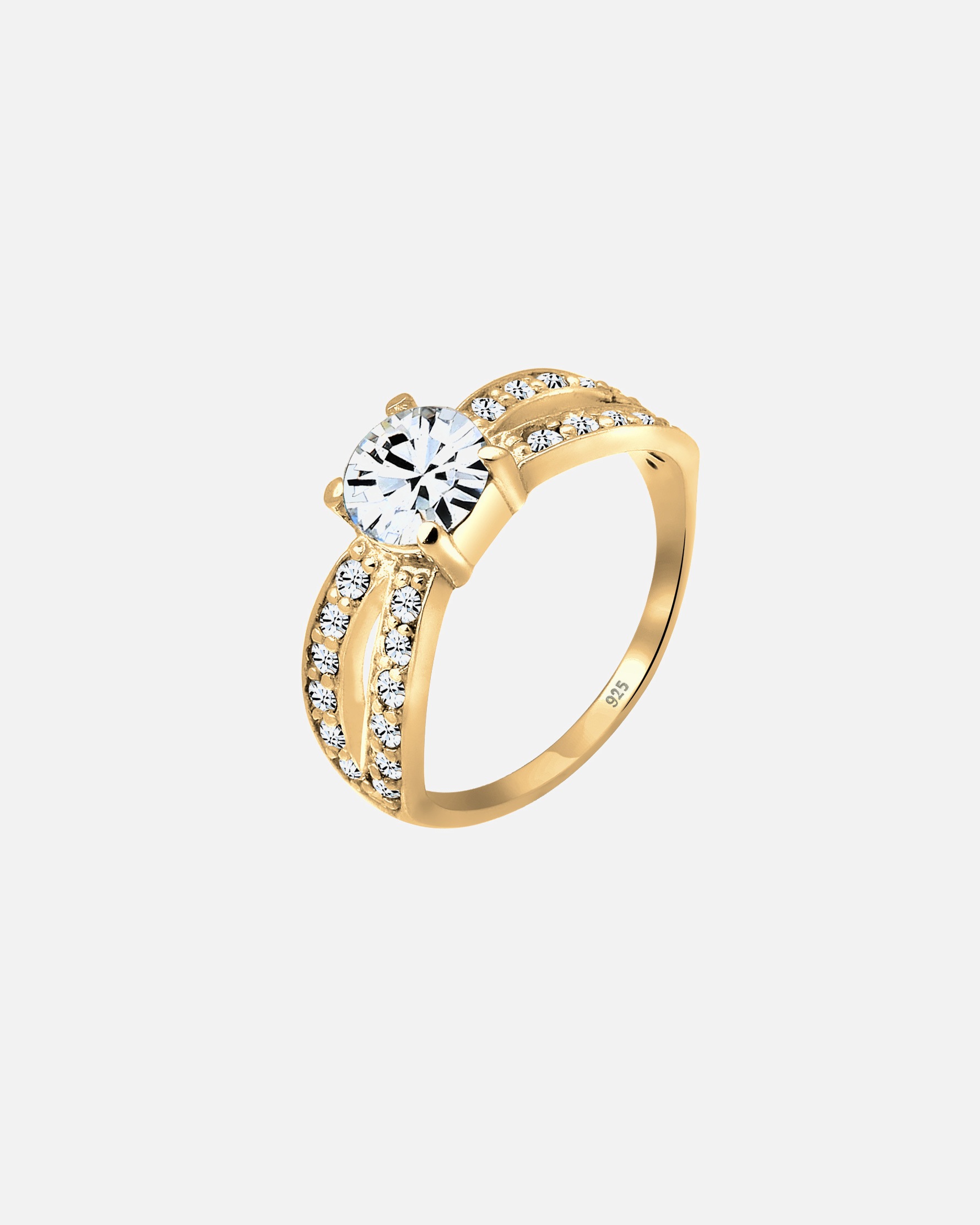 Ring für Weiblich Elli Solitär Glamourös 925 Silber, mit Kristallen von Swarovski® 56