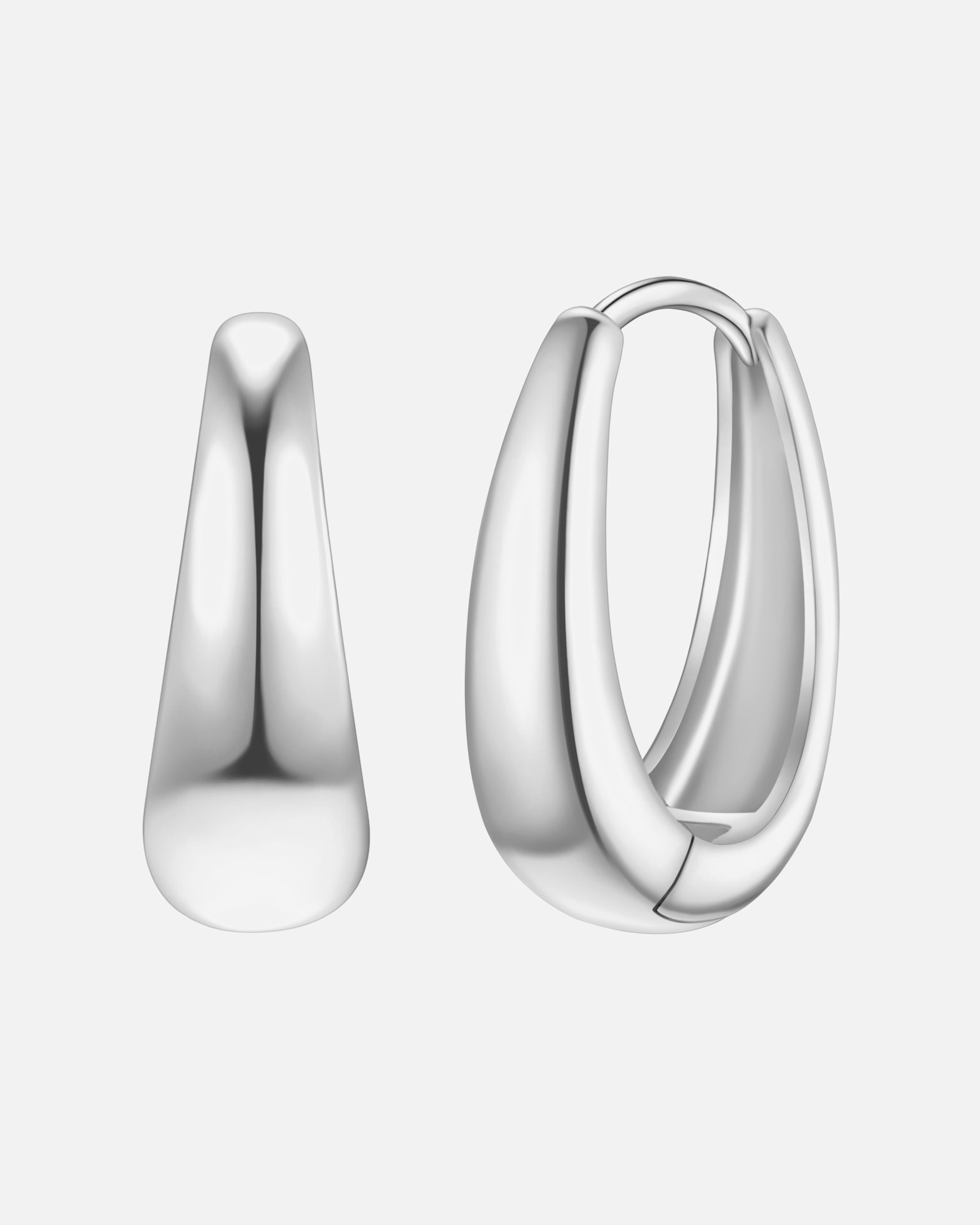 Creolen für Weiblich Yokoamii Creolen aus Messing in silber 25,1 mm