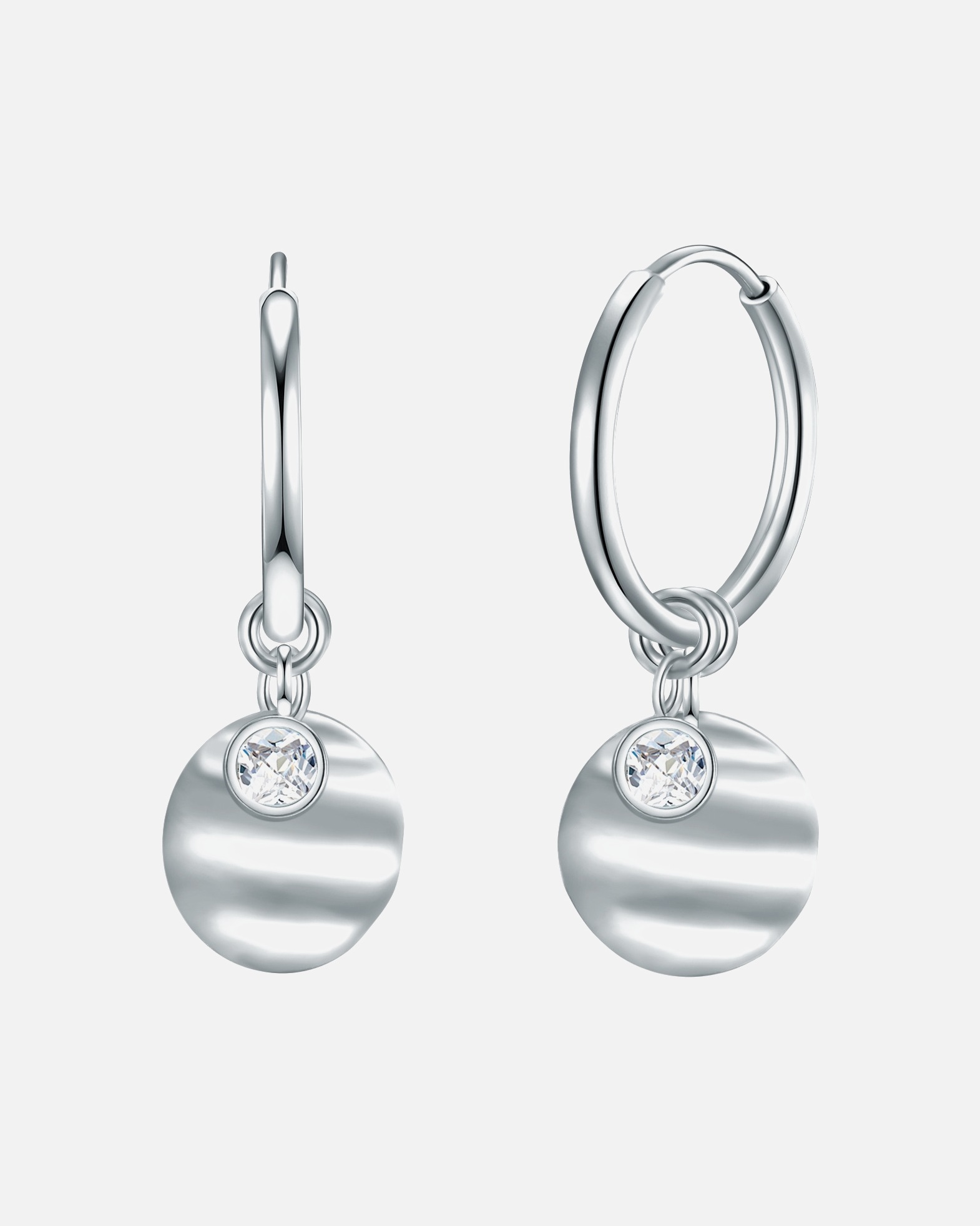 Creolen für Weiblich EASTSIDE Creolen Edelstahl Zirkonia in Silber 1 Stück