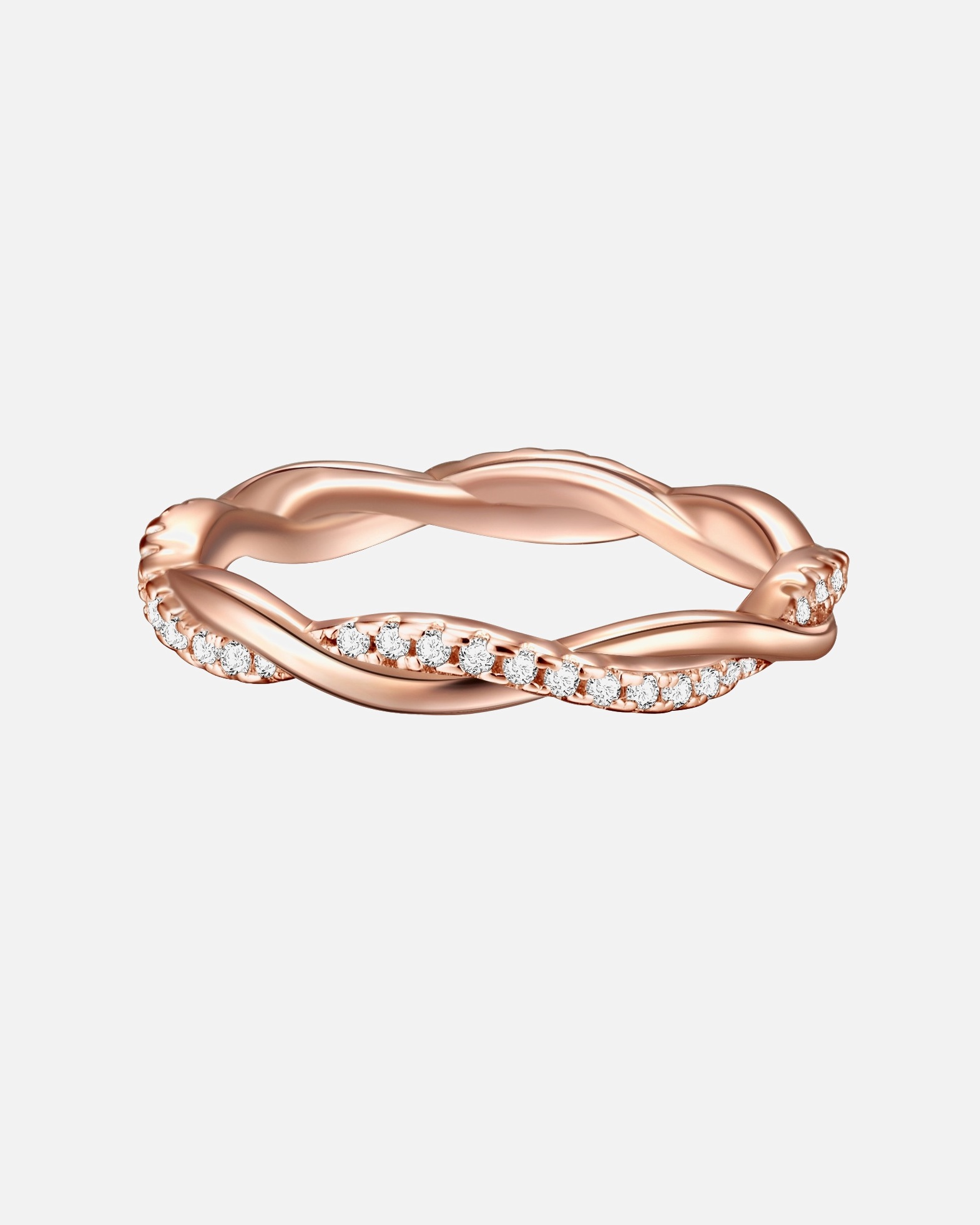 Ring für Weiblich Trilani Ring aus Sterling Silber in roségold mit Zirkonia 57