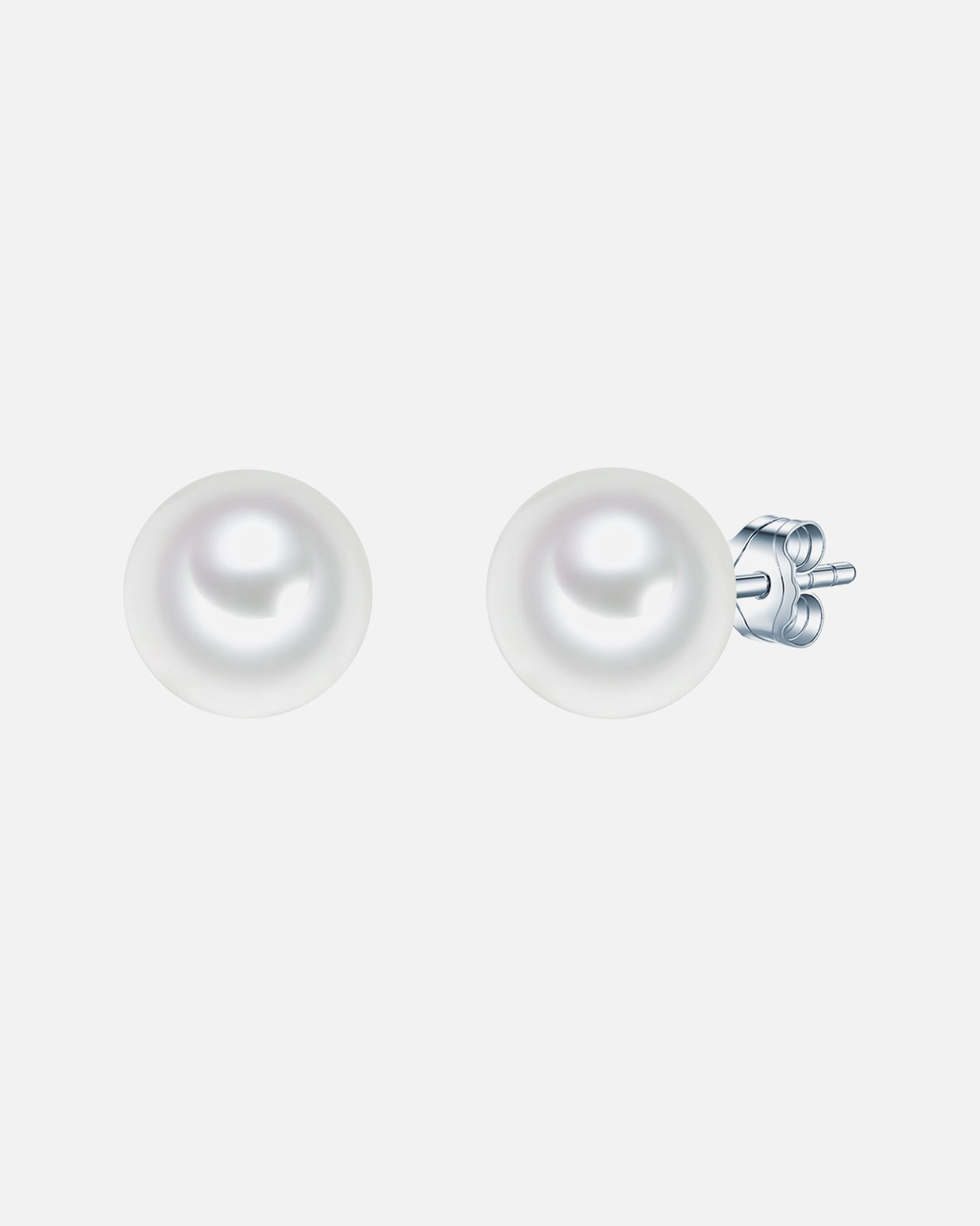 Ohrringe für Weiblich Rafaela Donata Perlen-Ohrstecker Sterling Silber Muschelkernperle in Silber 1 Stück