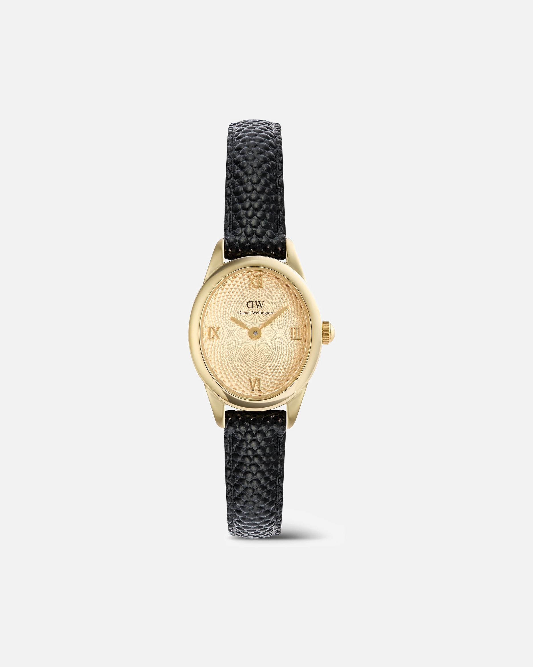 Uhr für Weiblich Daniel Wellington Damenuhr Leder gold, schwarz