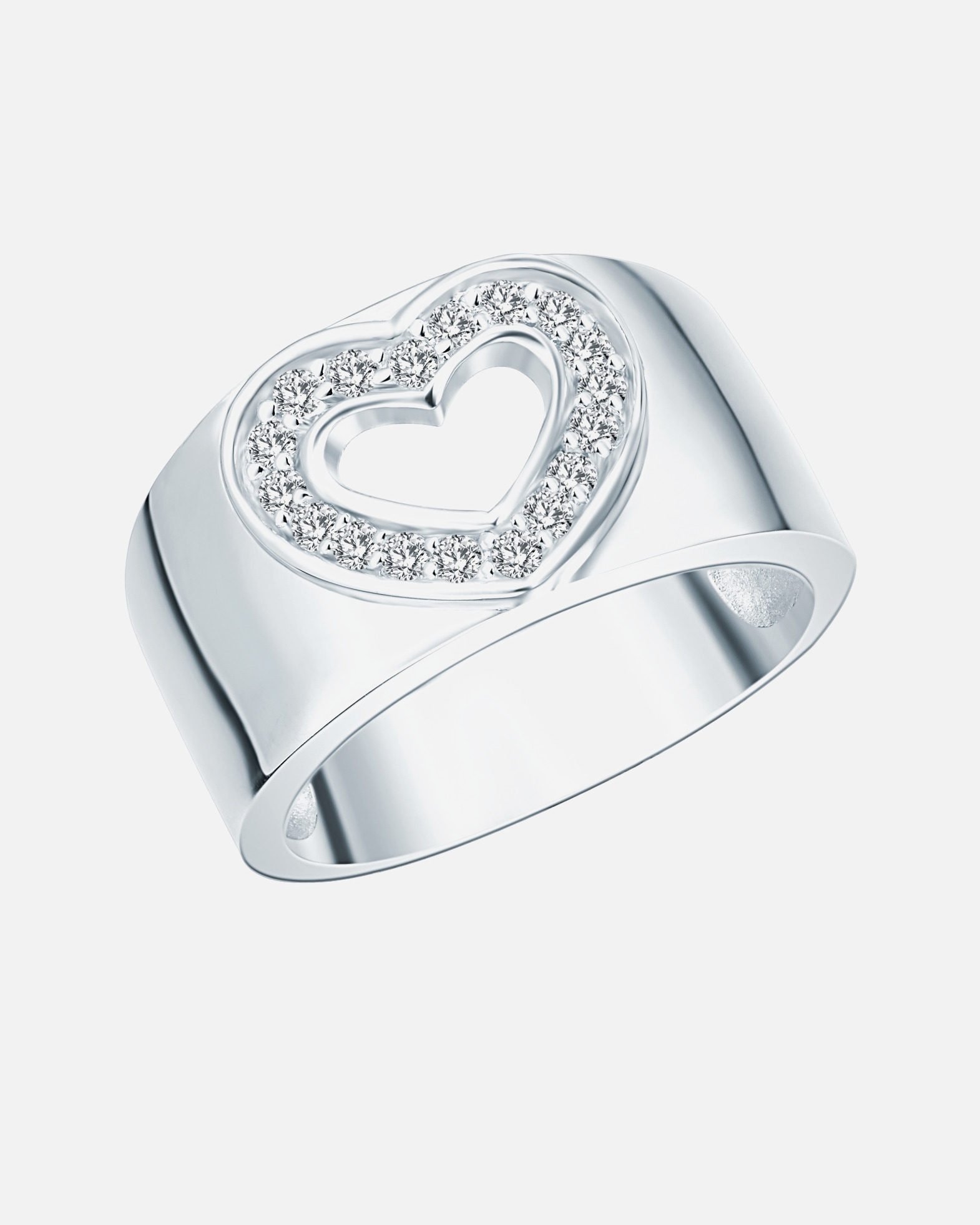 Ring für Weiblich Rafaela Donata Ring Herz Sterling Silber Zirkonia in Silber 58