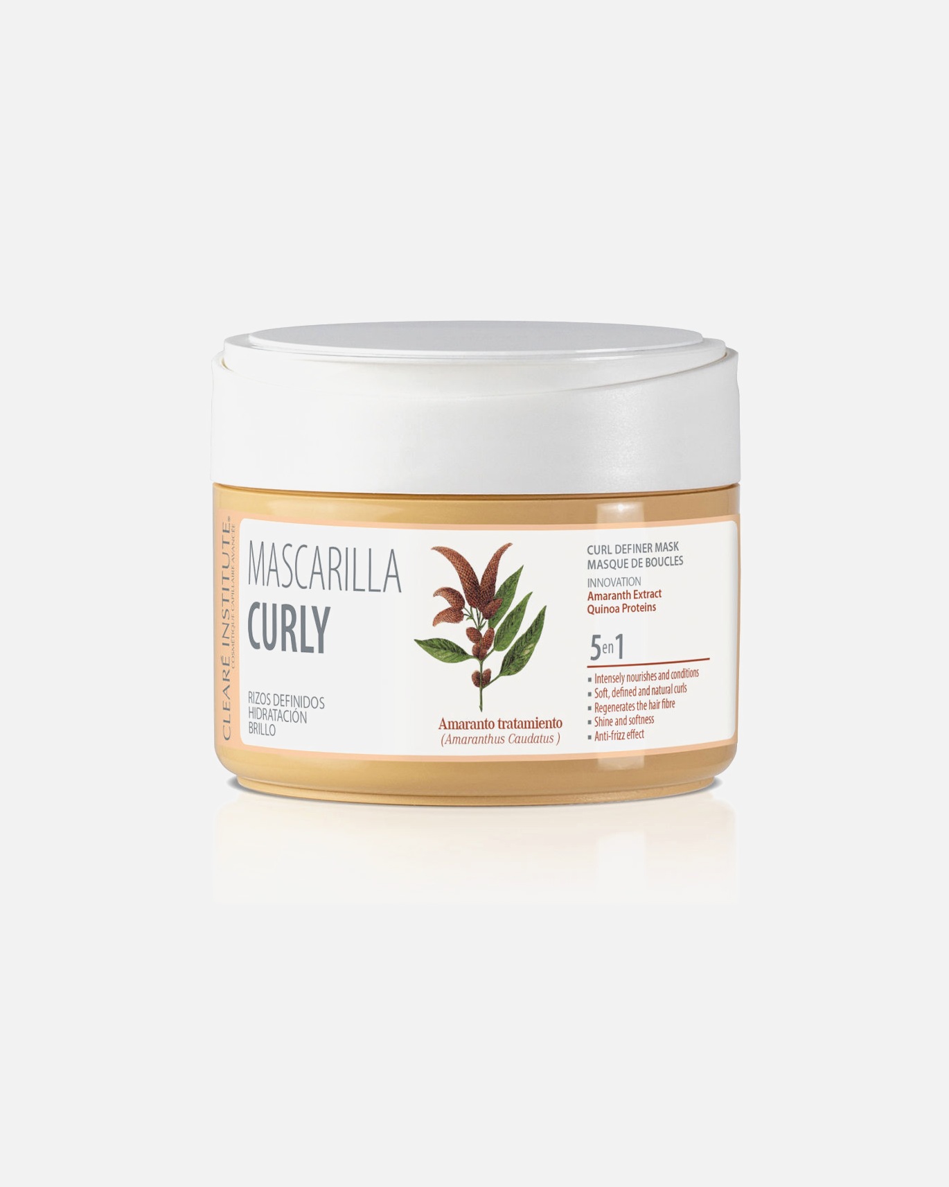 Haarmaske für Unisex Clearé Institute CURLY MASK definierte Locken Feuchtigkeit Glanz 300 ml