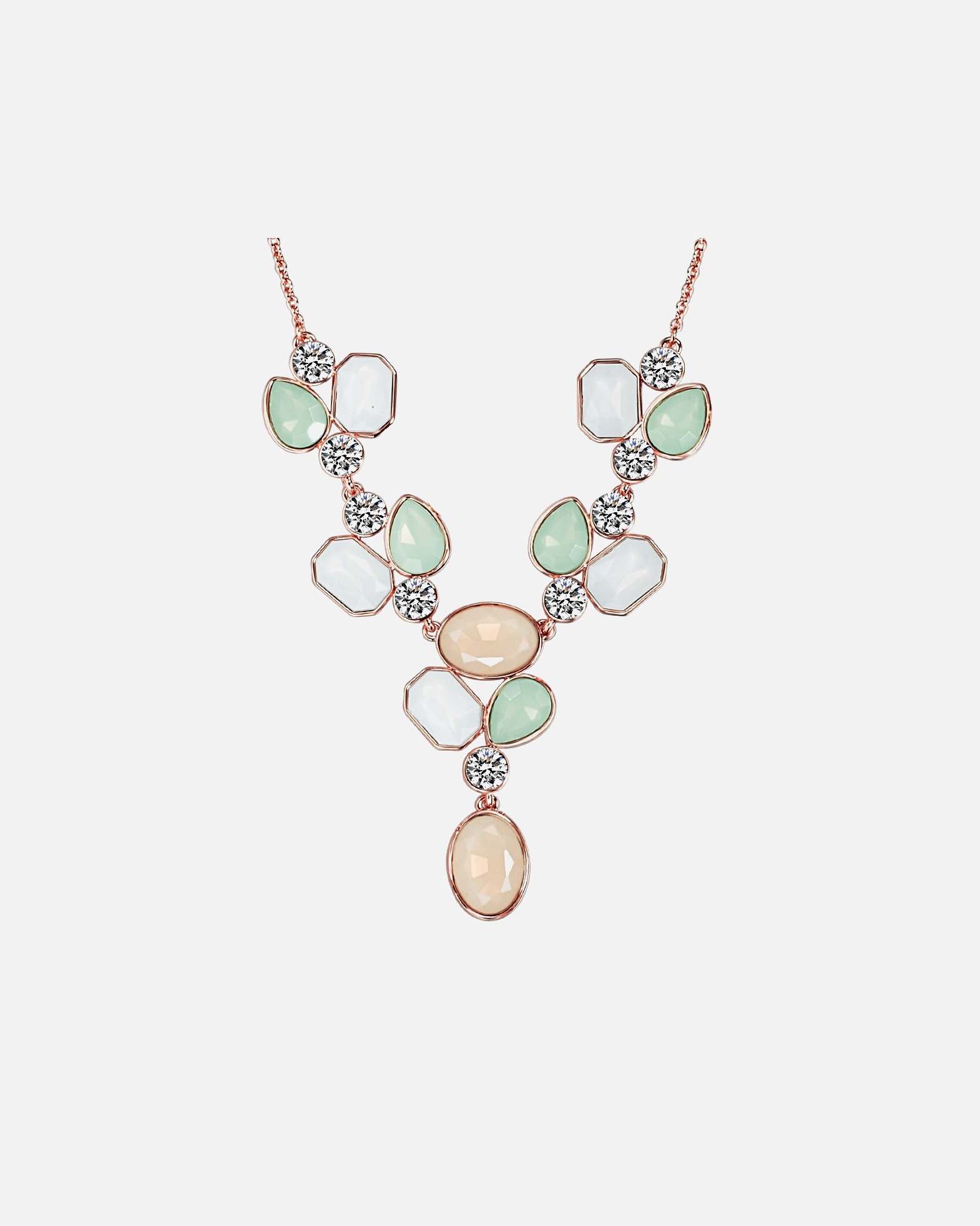 Halskette für Weiblich Lulu & Jane Halskette Metall-Legierung verziert mit Kristallen von Swarovski® in Roségold 1 Stück