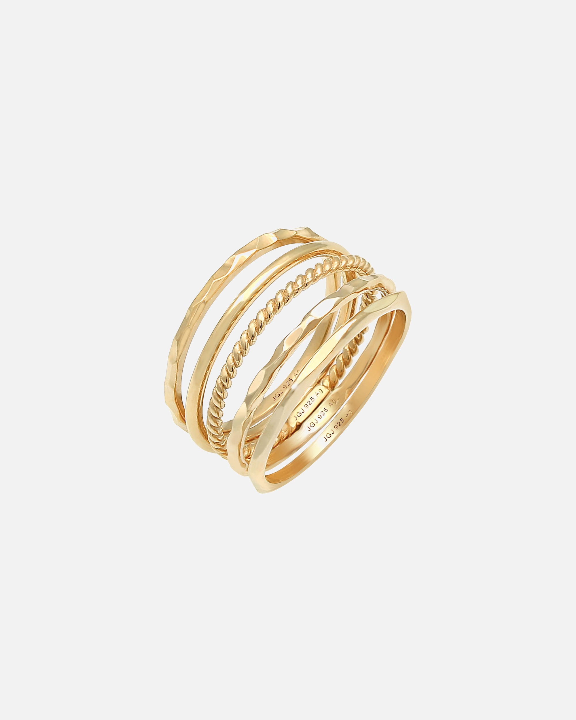 Ring für Weiblich Elli Stapelringe Stacking Bandring 5er Set 925 Silber 56