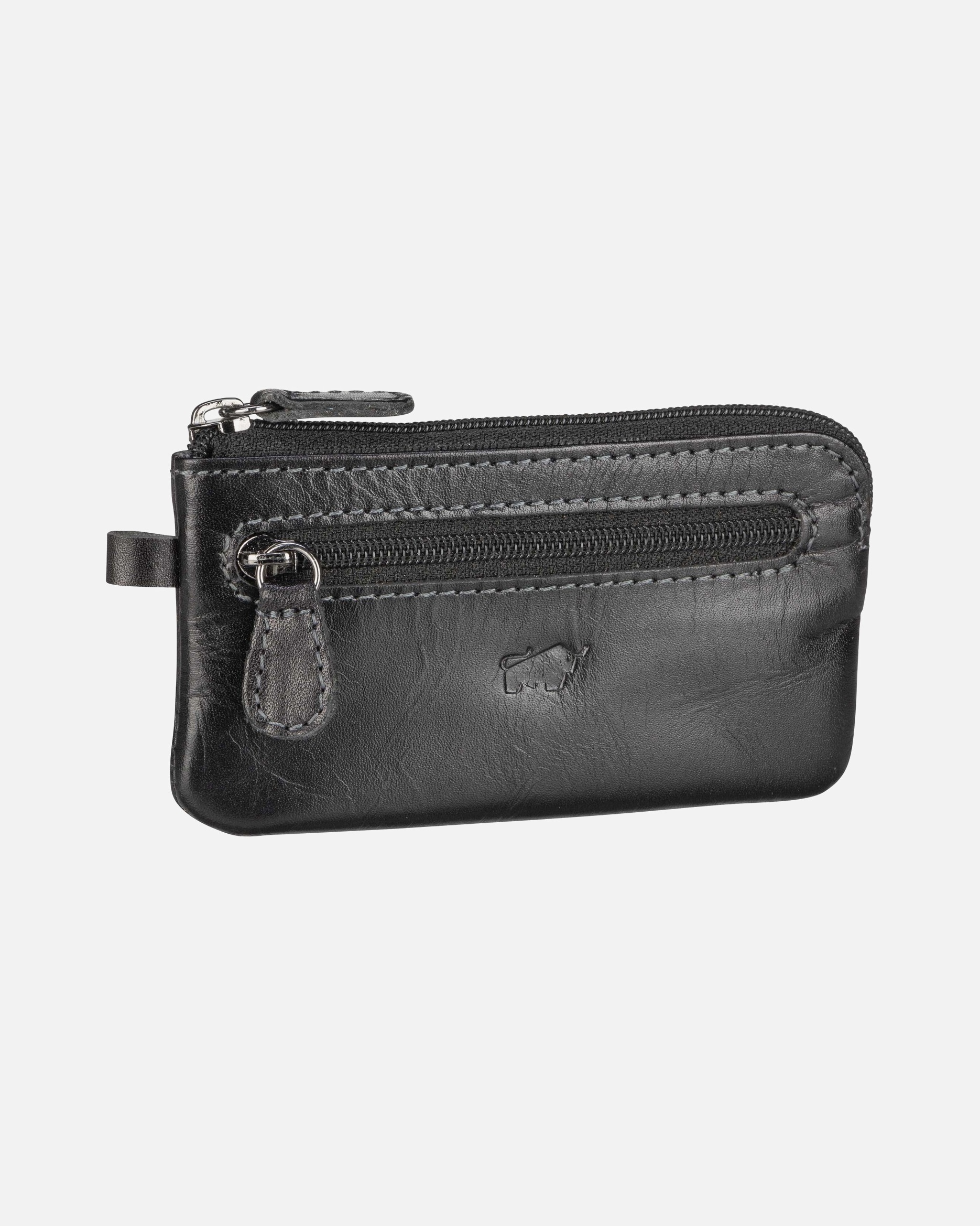 Etui für Männlich Braun Büffel Schlüsseletui Arezzo Schwarz