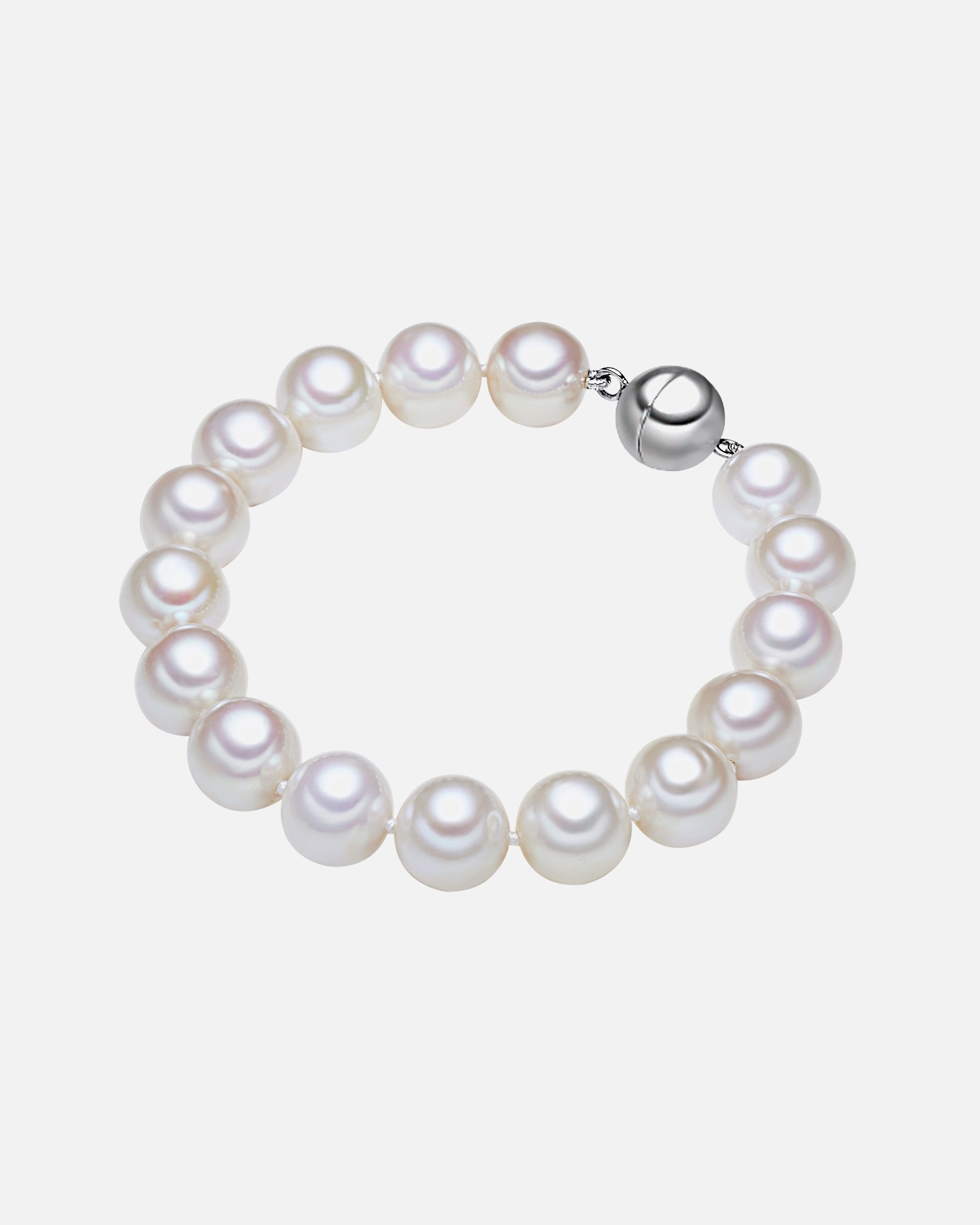 Armband für Weiblich Lulu & Jane Perlen-Armband aus Sterling Silber in Silber mit Süßwasser-Zuchtperle 19 cm