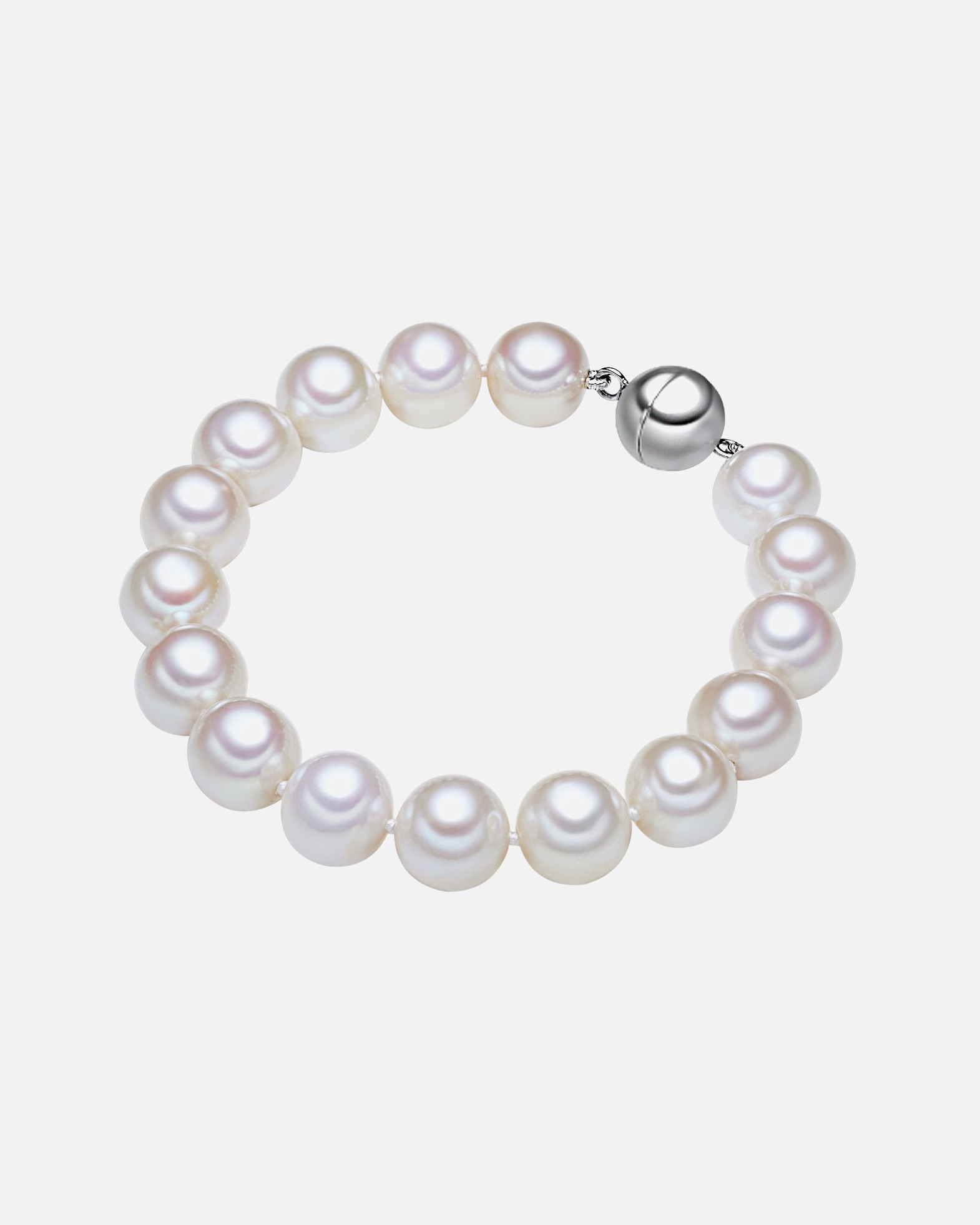 Armband für Weiblich Lulu & Jane Perlen-Armband aus Sterling Silber in Silber mit Süßwasser-Zuchtperle 21 cm