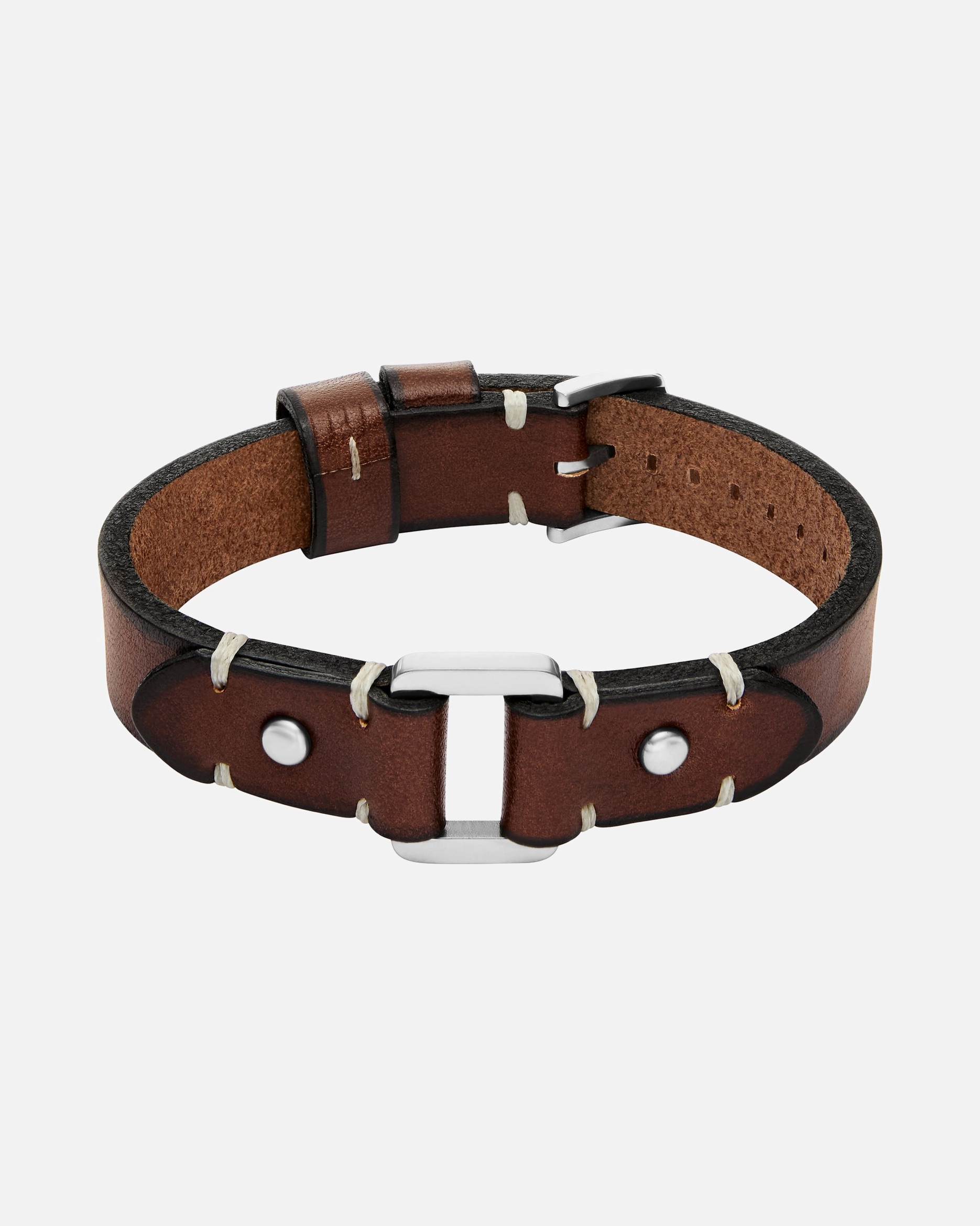 Armband für Männlich Fossil Armband Leder, Edelstahl One Size