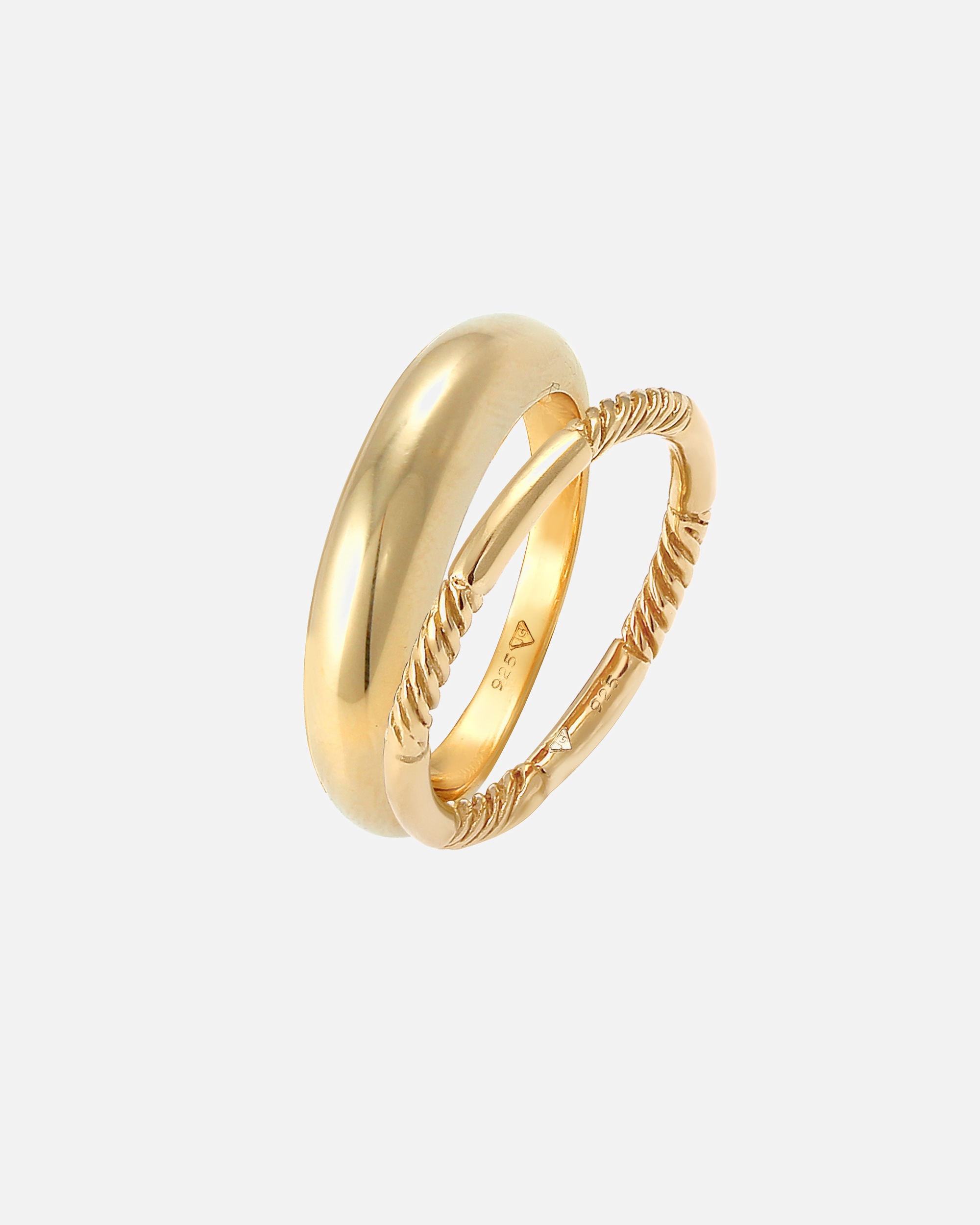 Ring für Weiblich Elli Bandring Gedreht Basic 2er Set 925 Silber 52