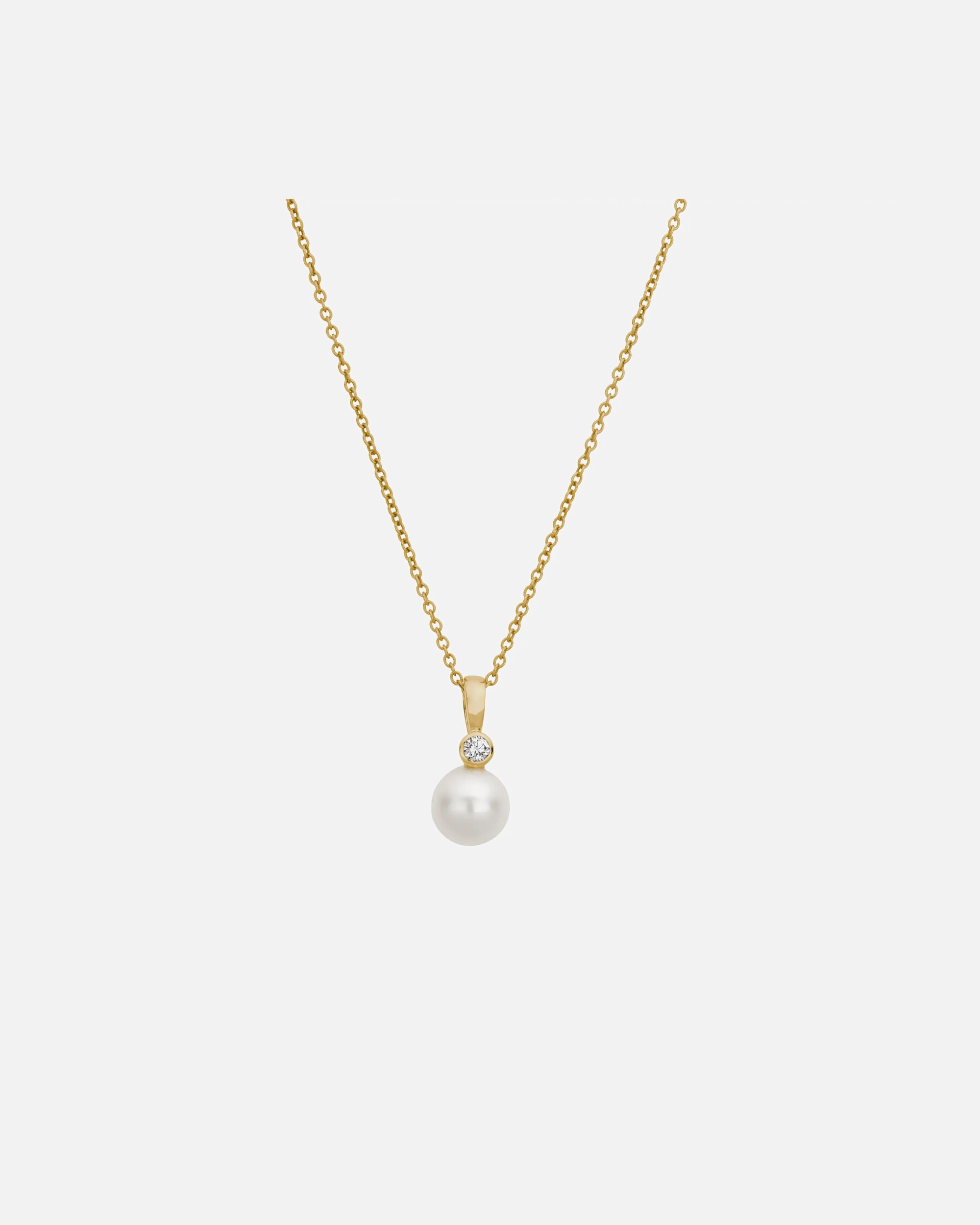 Halskette für Weiblich Lyomi Default Brand Line Anhänger mit Kette 585/- Gold Diamant Lab Grown weiß 0,07ct. gelb vergoldet