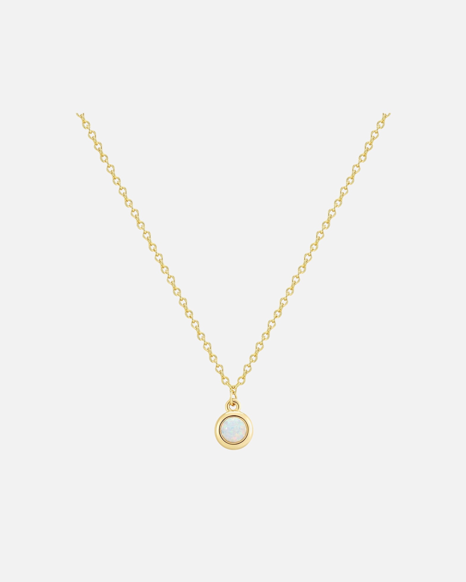 Halskette für Weiblich Glanzstücke München Halskette aus Sterling Silber in gelbgold mit Opal (synth.) 1 Stück