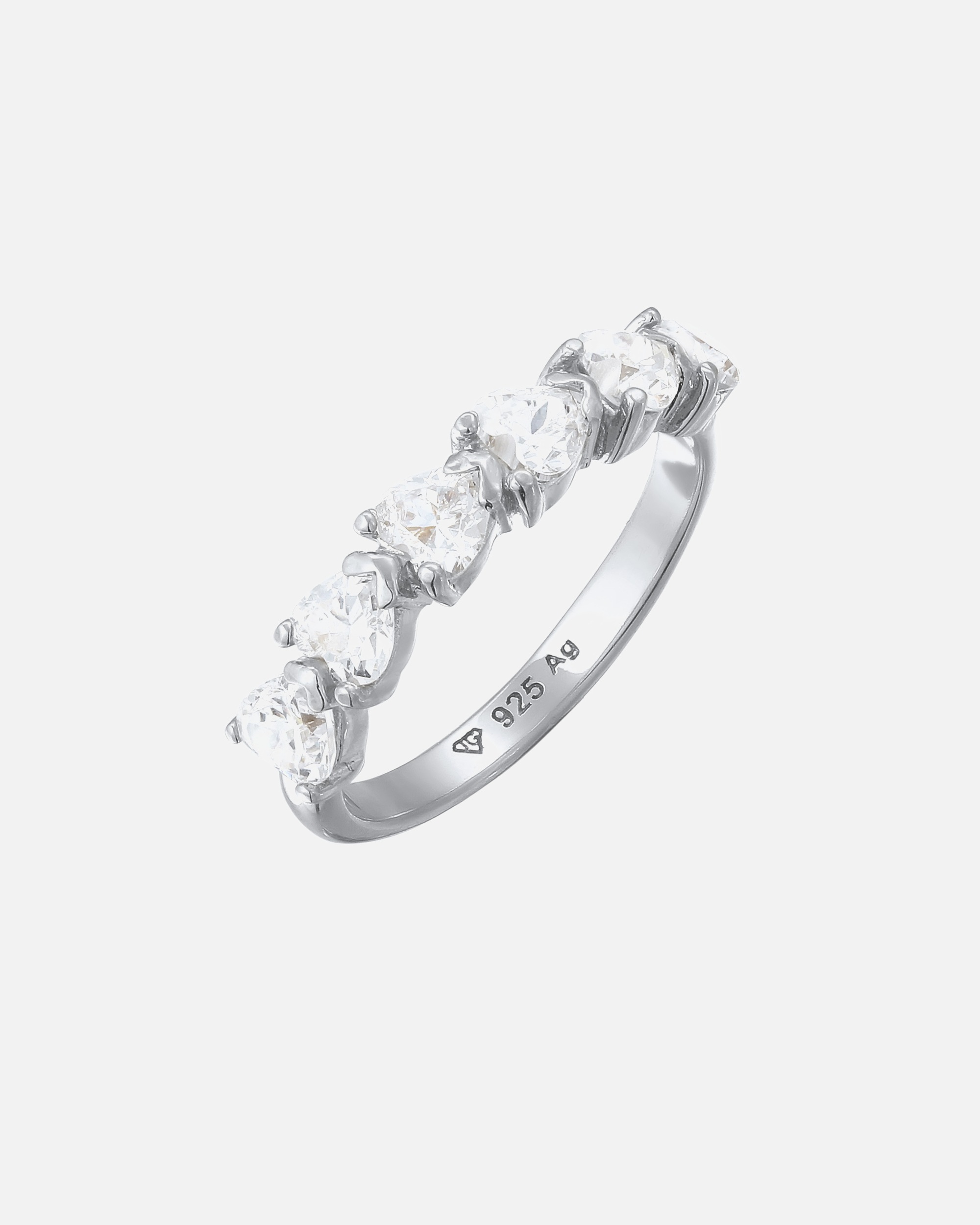 Ring für Weiblich Elli Herz Zirkonia Weiß 925 Sterling Silber 54