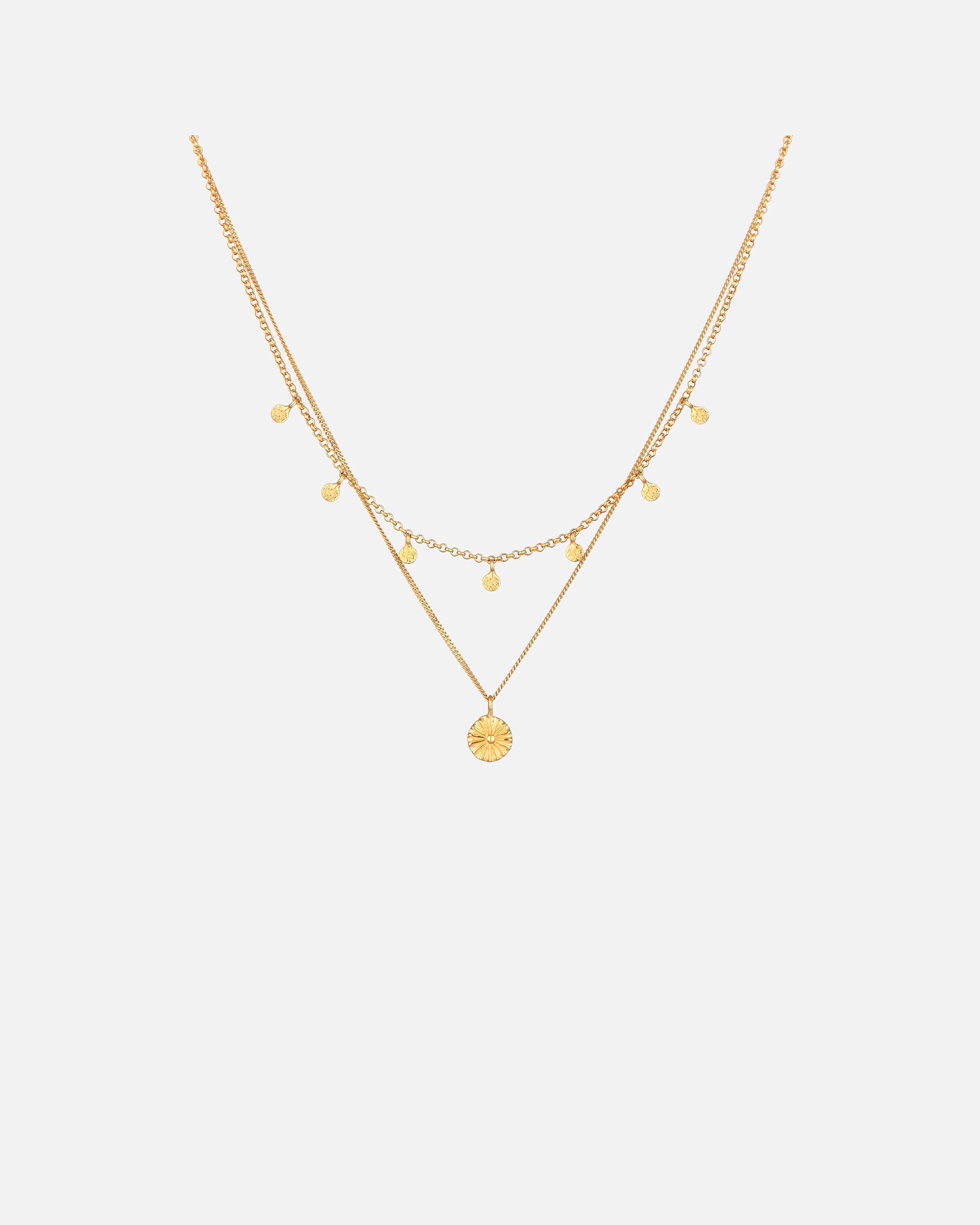 Halskette für Weiblich Elli Layer Plättchen Disc Sonne 925 Silber 1 Stück