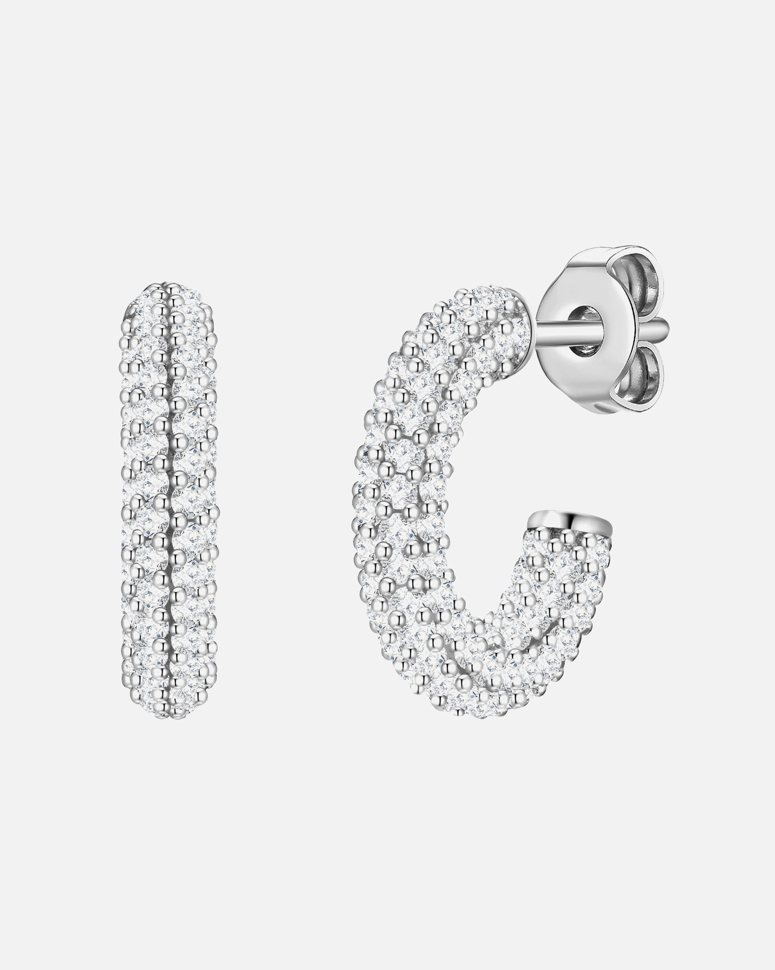 Creolen für Weiblich Glanzstücke München Creolen Sterling Silber Zirkonia in Silber 1 Stück