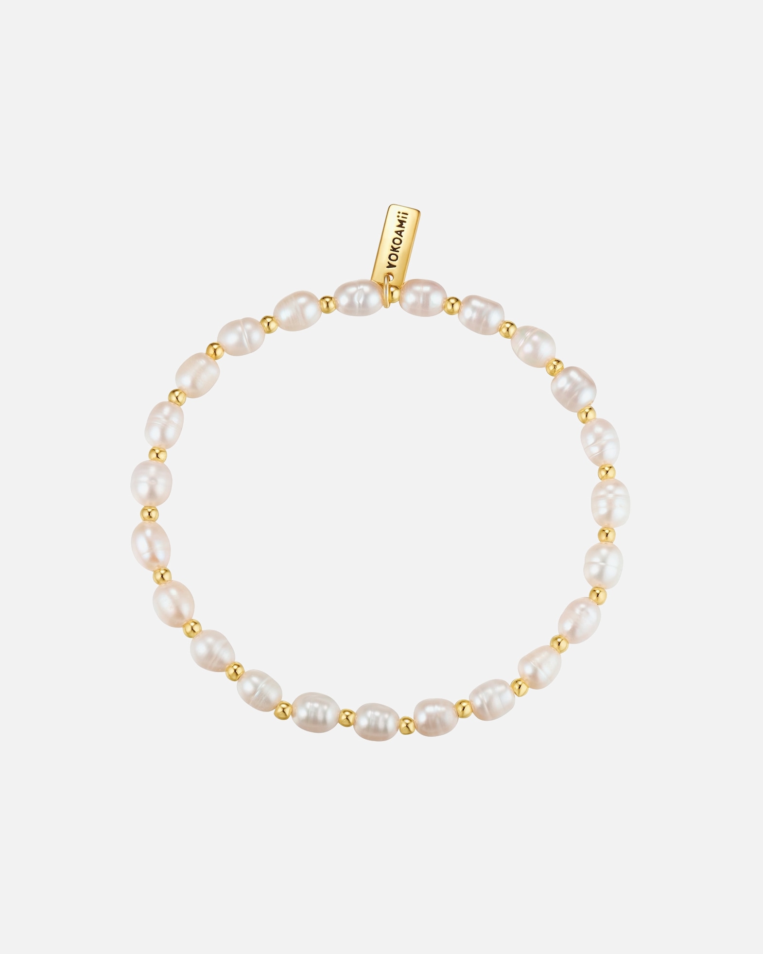 Armband für Weiblich Yokoamii Perlen-Armband aus Messing in Gelbgold mit Süßwasser-Zuchtperle 1 Stück