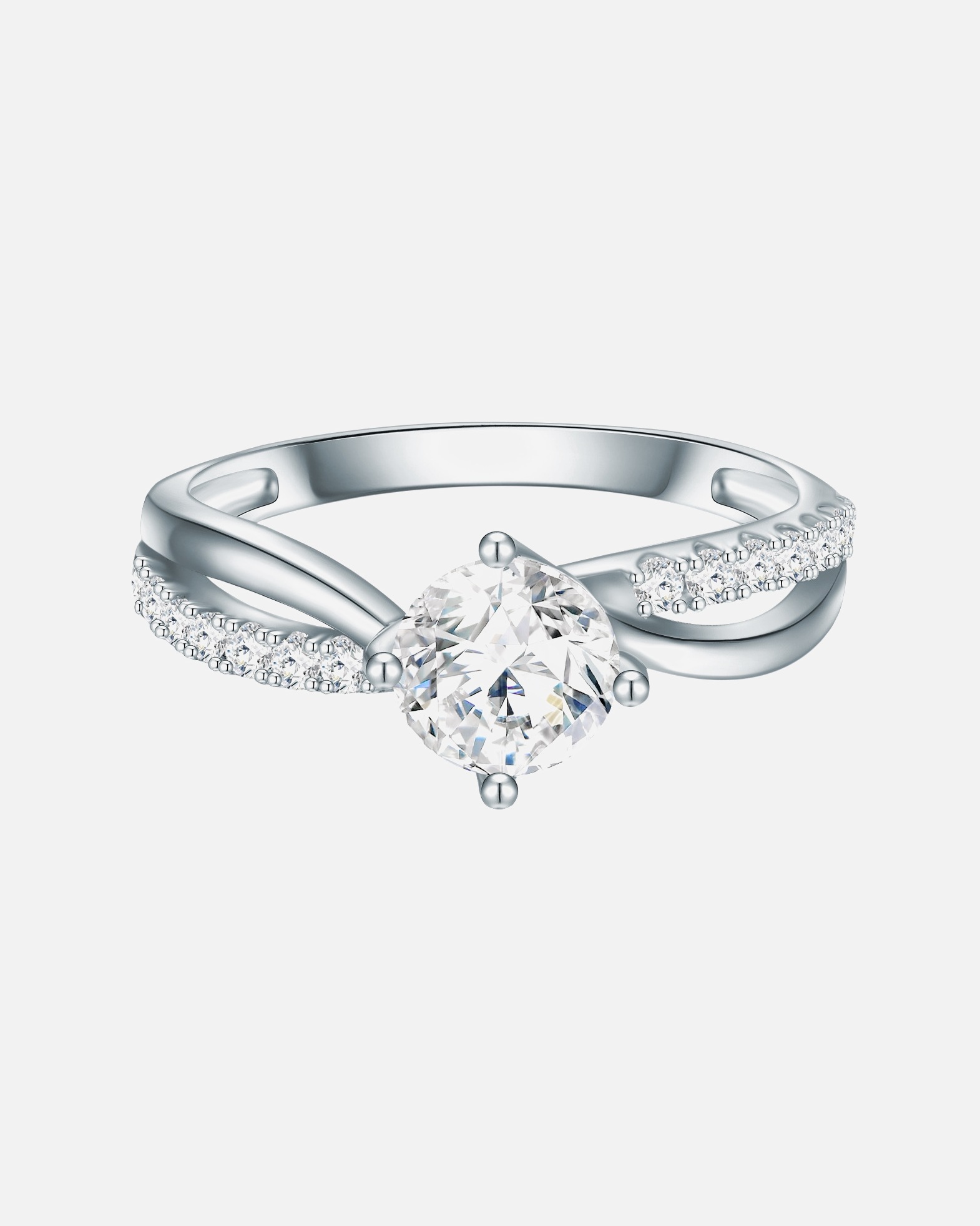 Ring für Weiblich Trilani Ring aus Sterling Silber in silber mit Zirkonia 52