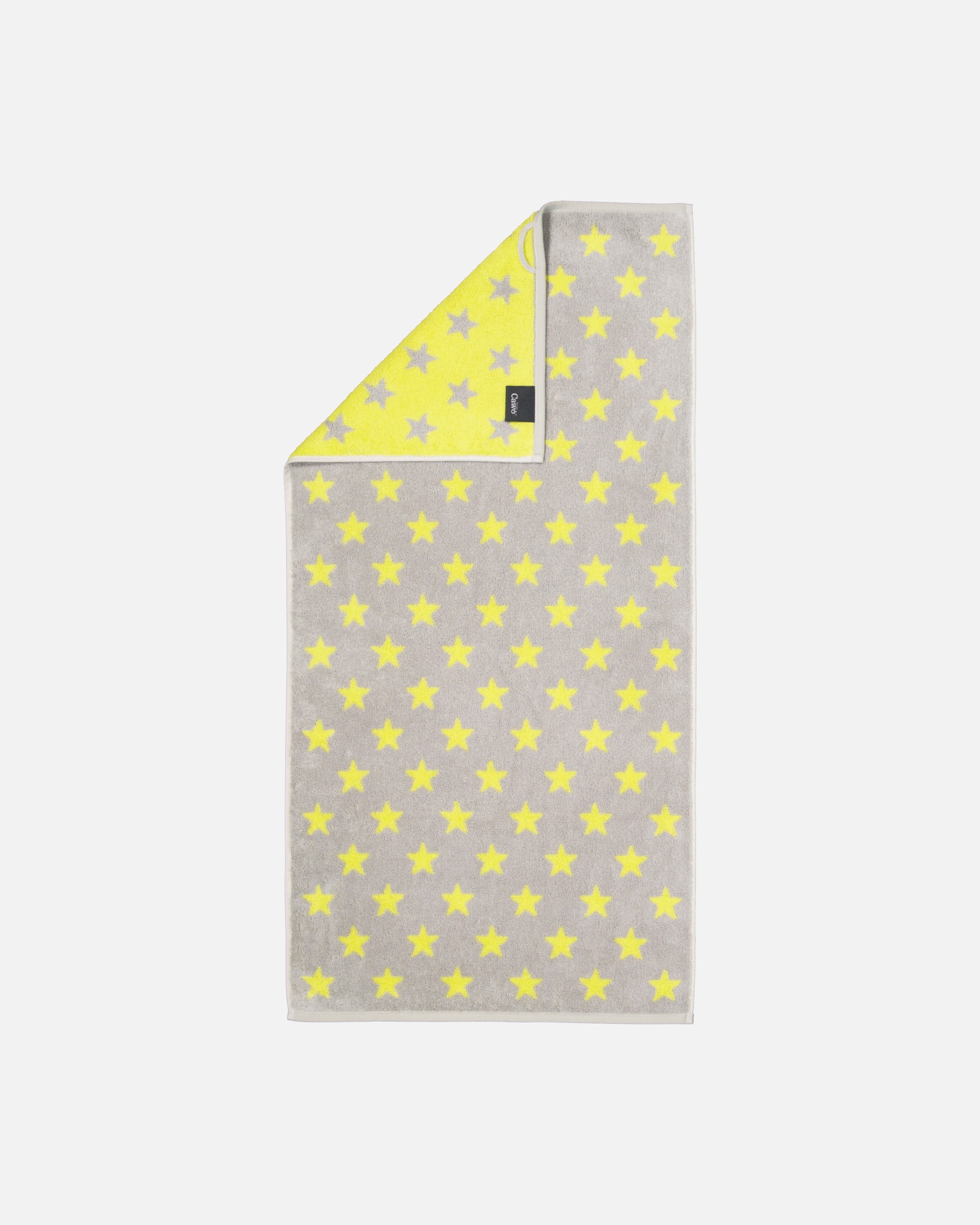 Handtuch für Unisex Cawö Cawö Handtücher NEW STARS Sterne klein 6261 platin/lime - 75 Handtuch 50x100 cm