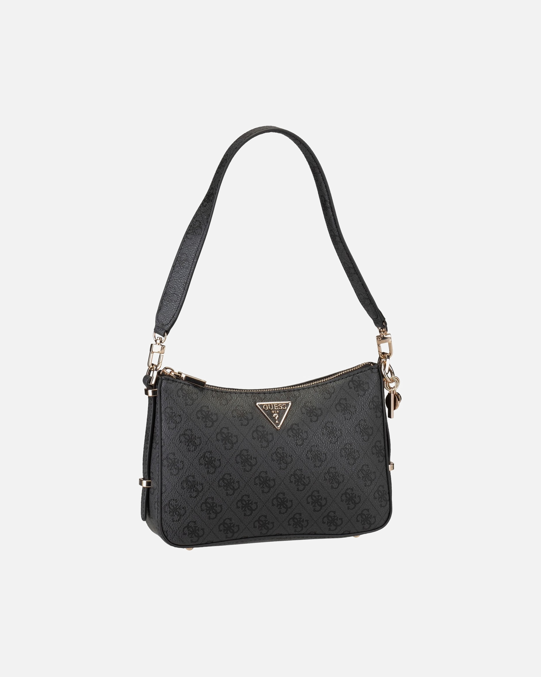 Umhängetasche für Weiblich GUESS Handtasche Eco Erica Top Zip Coal Logo