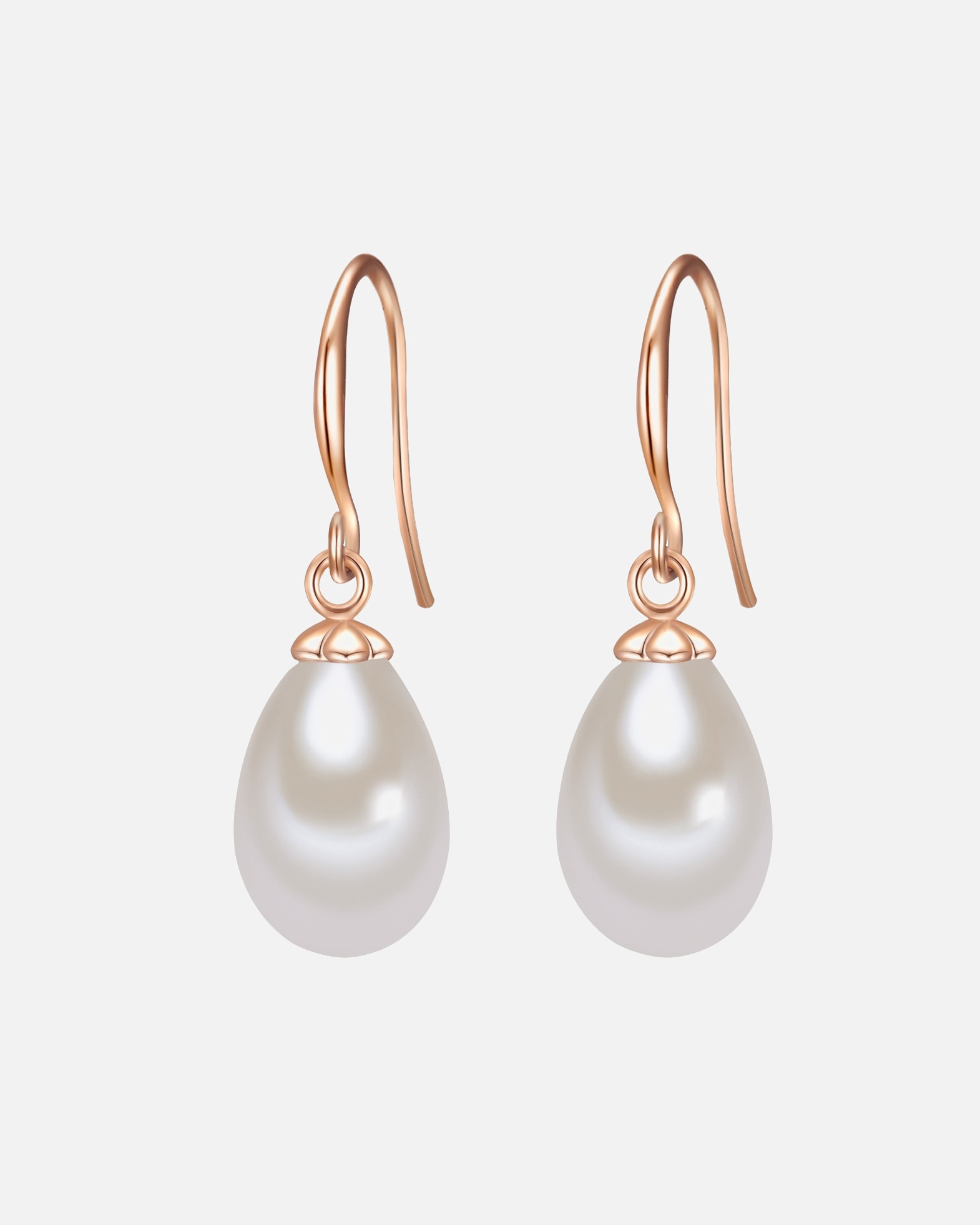 Ohrringe für Weiblich Lulu & Jane Perlen-Ohrhänger Metall-Legierung Muschelkernperle in Roségold 1 Stück