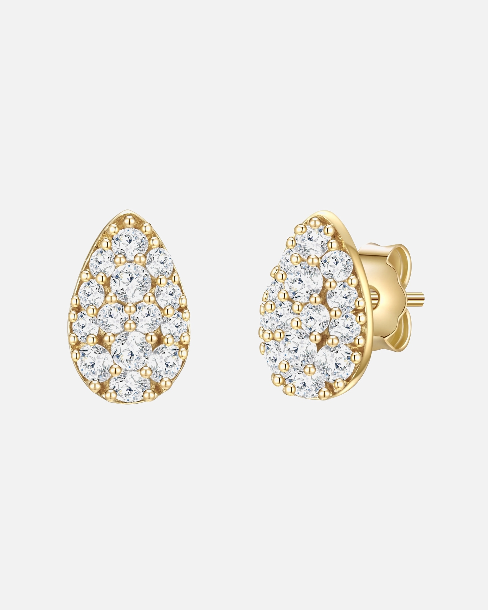 Ohrringe für Weiblich Glanzstücke München Ohrstecker Tropfen Sterling Silber Zirkonia in Gelbgold 1 Stück