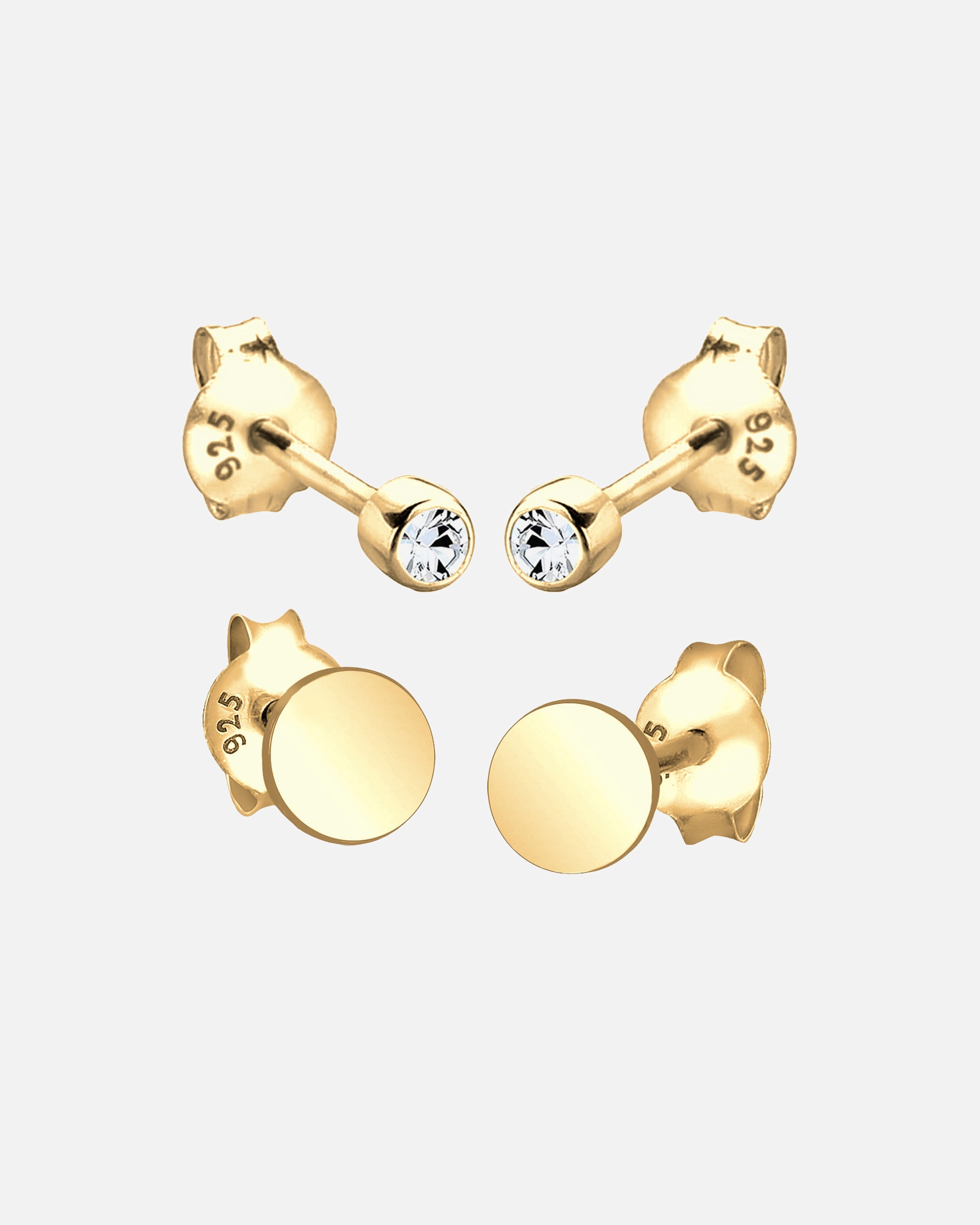 Ohrringe für Weiblich Elli Plättchen Ohrstecker Set 925 Silber, mit Kristallen von Swarovski® 1 Stück