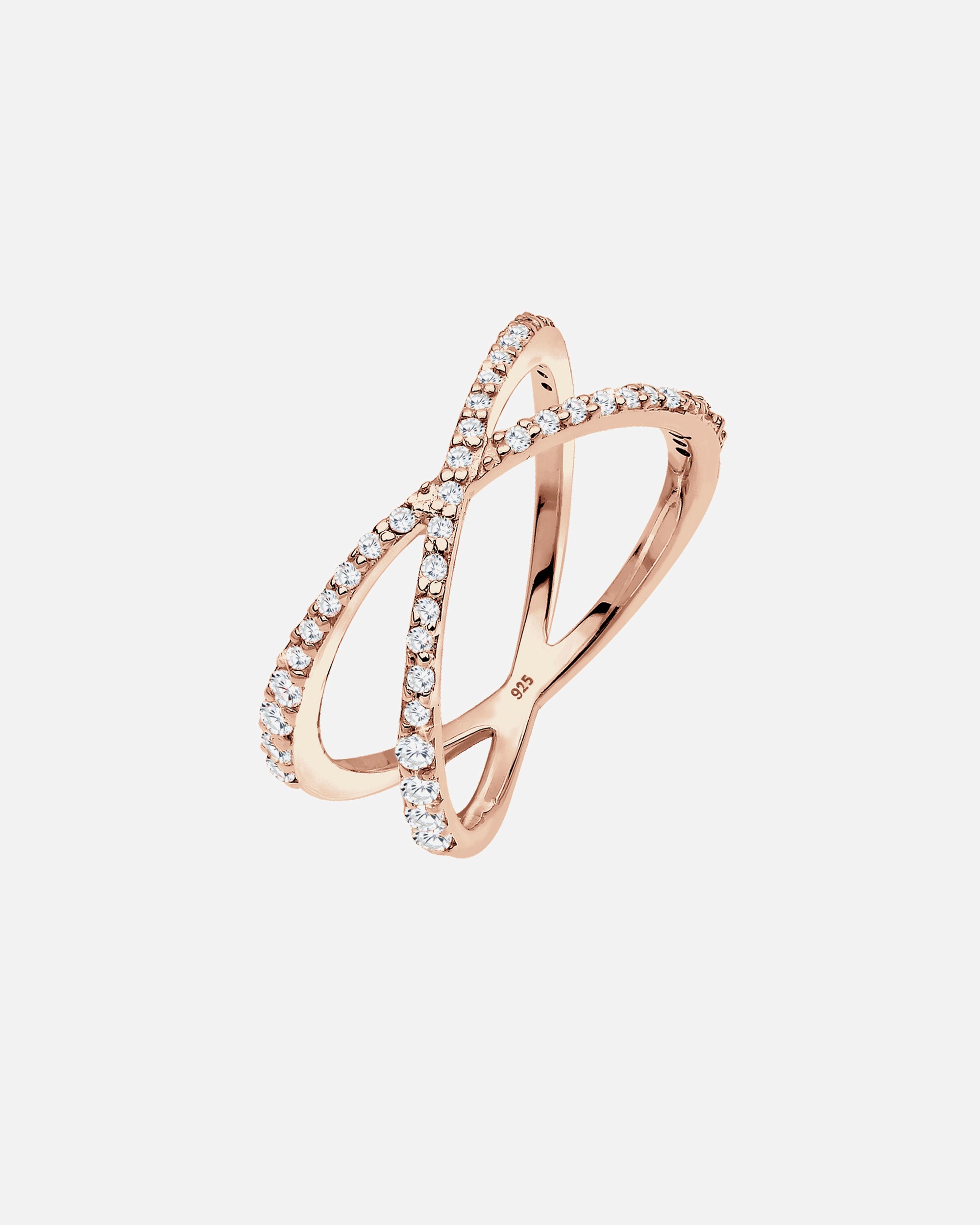 Ring für Weiblich Elli Kreuz Symbol Zirkonia 925 Sterling Silber 54