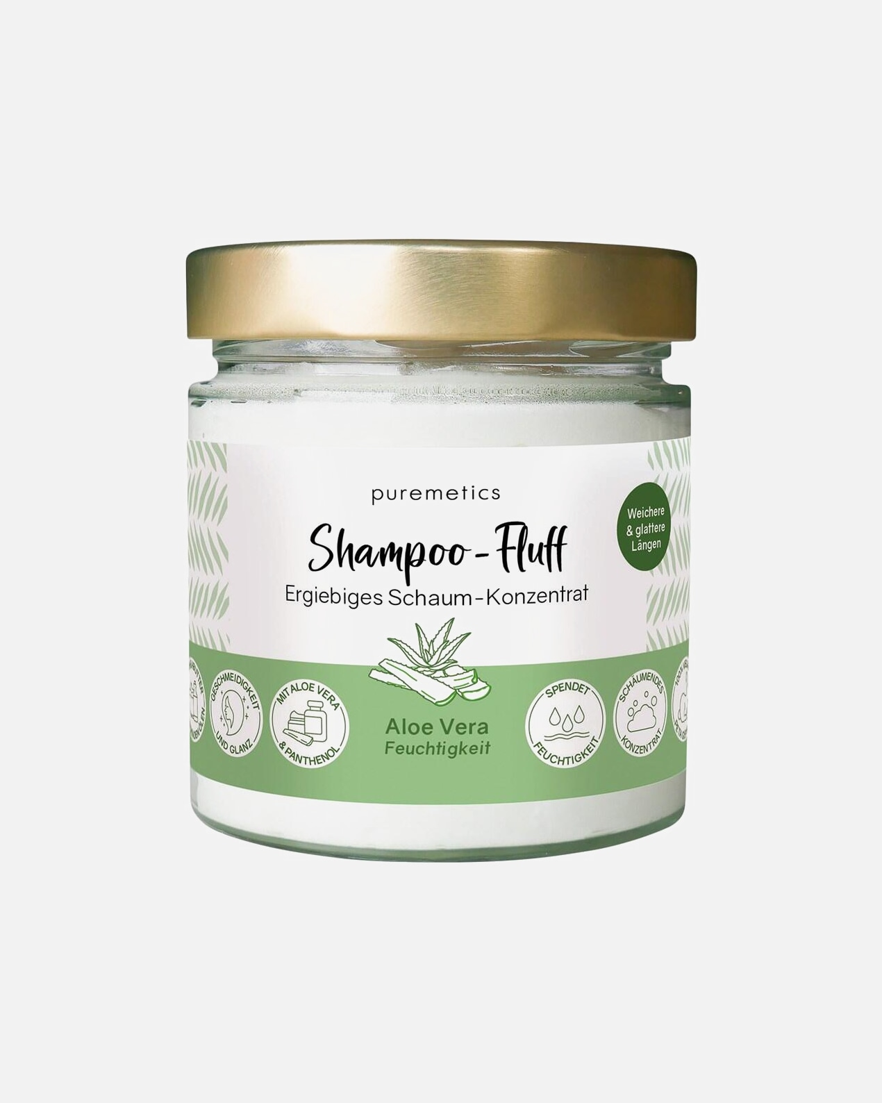 Shampoo für Unisex puremetics Feuchtigkeits Shampoo-Fluff ‘Aloe Vera‘ 150 g