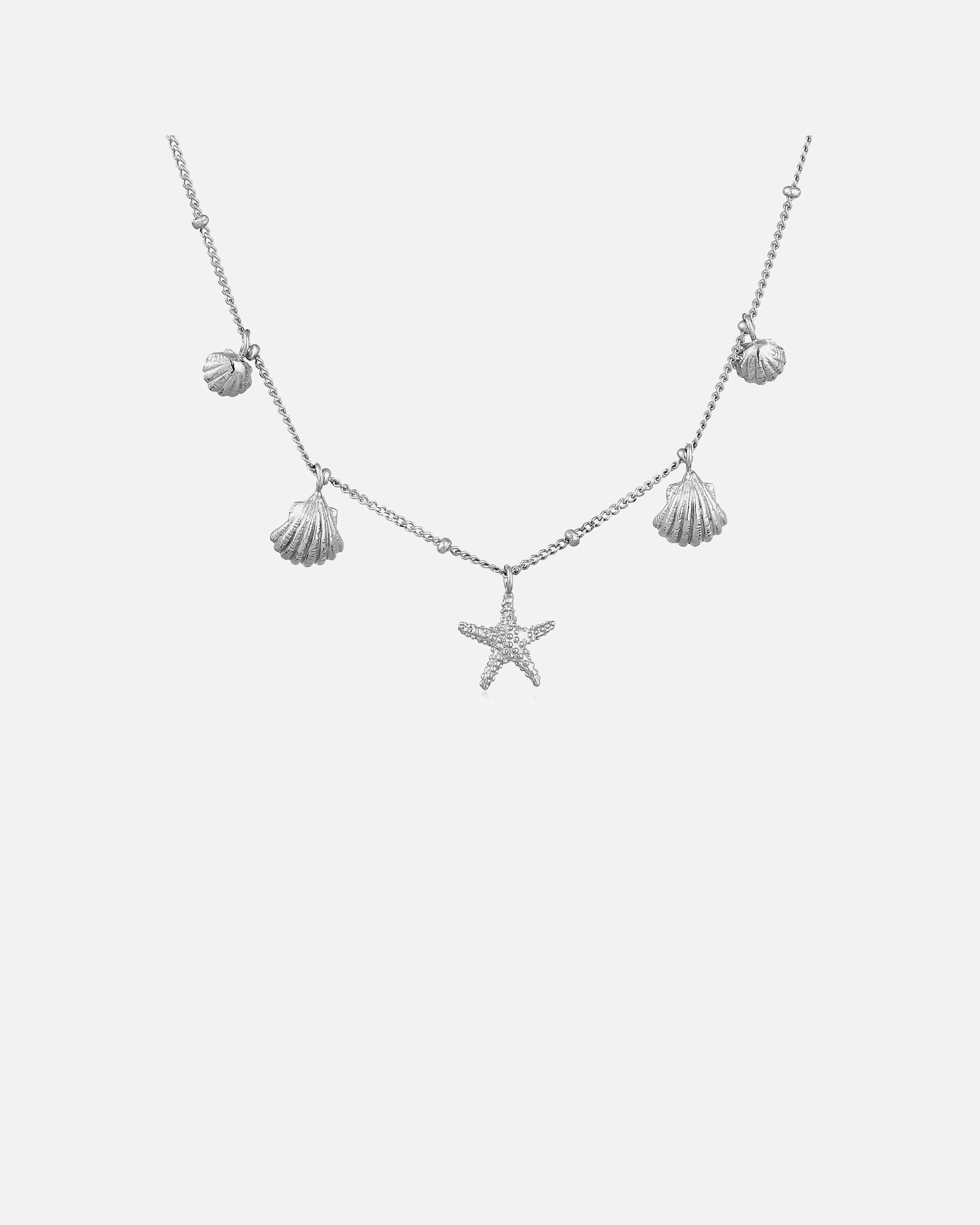 Halskette für Weiblich Elli Elli Halskette Muscheln Seestern Kugelkette Maritim 925 Silber 1 Stück