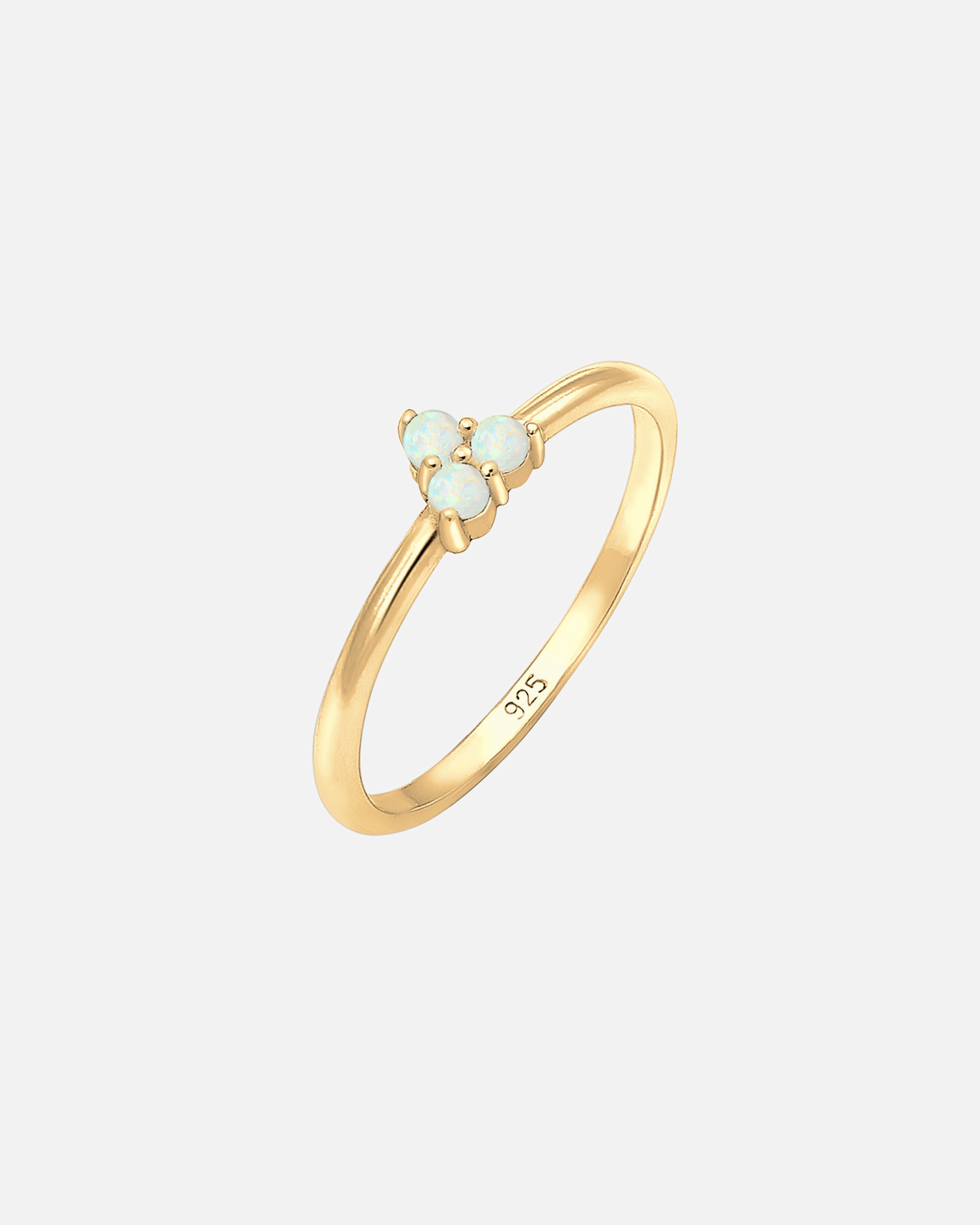 Ring für Weiblich Elli Bandring Opal Kreis Geo Trio Trend 925er Silber 56