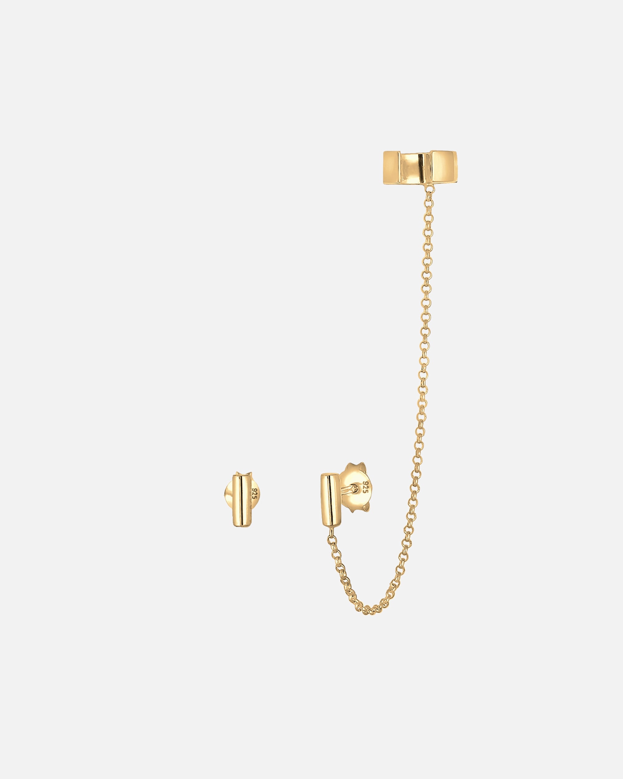 Ohrringe für Weiblich Elli Earcuff Klemme Asymmetrisch Minimal Geo 925 Silber 1 Stück