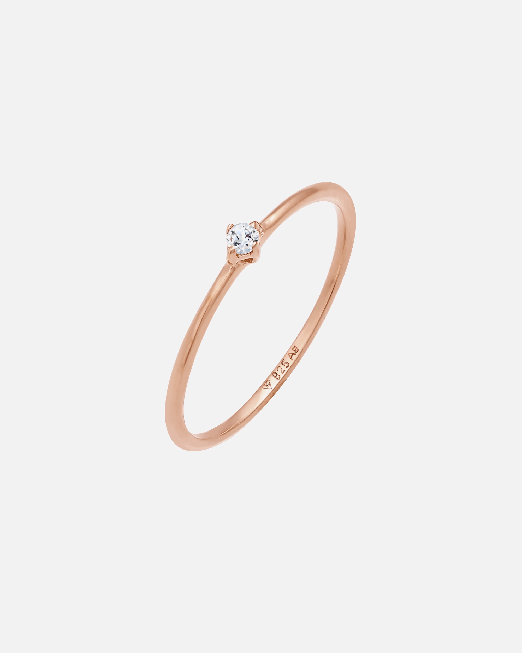 Ring für Weiblich Elli PREMIUM Elli PREMIUM Ring Stapelring Topas Solitär 925 Silber vergoldet 56
