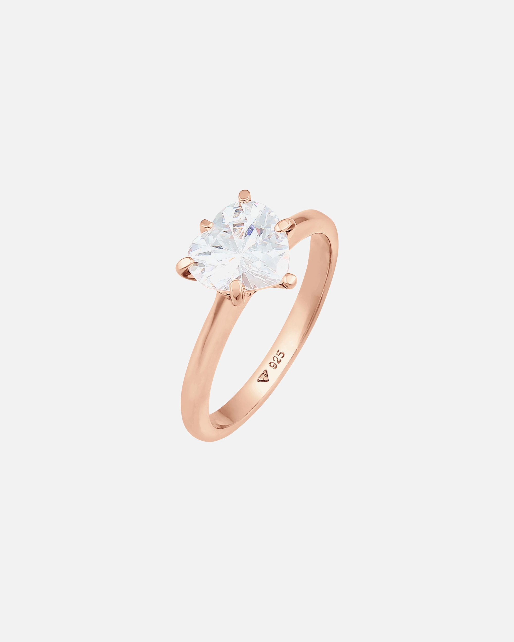 Ring für Weiblich Elli Herz Zirkonia Verlobungsring Solitär 925 Silber 52