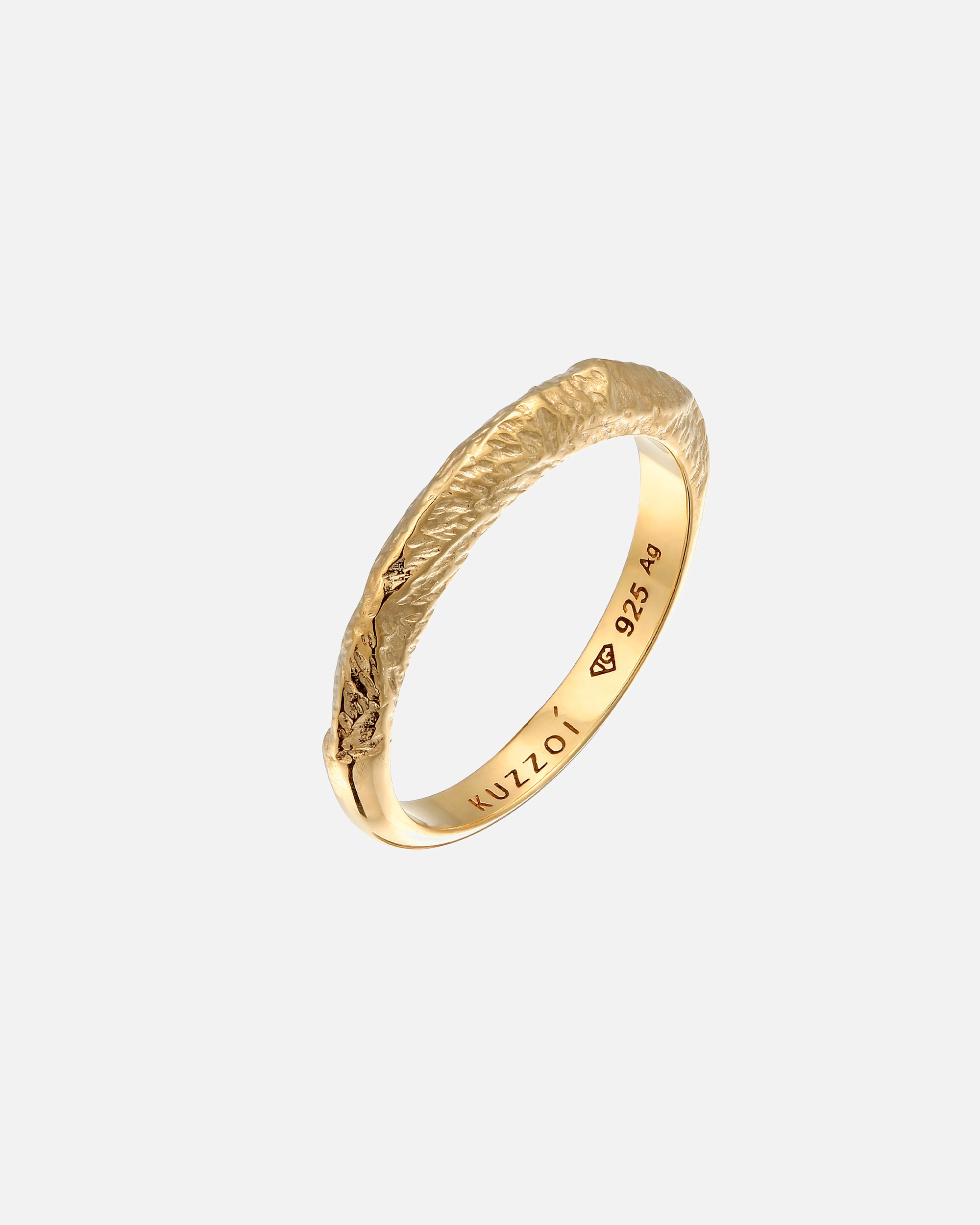 Ring für Männlich KUZZOI Herren Bandring Schmal Used Look 925 Silber 60